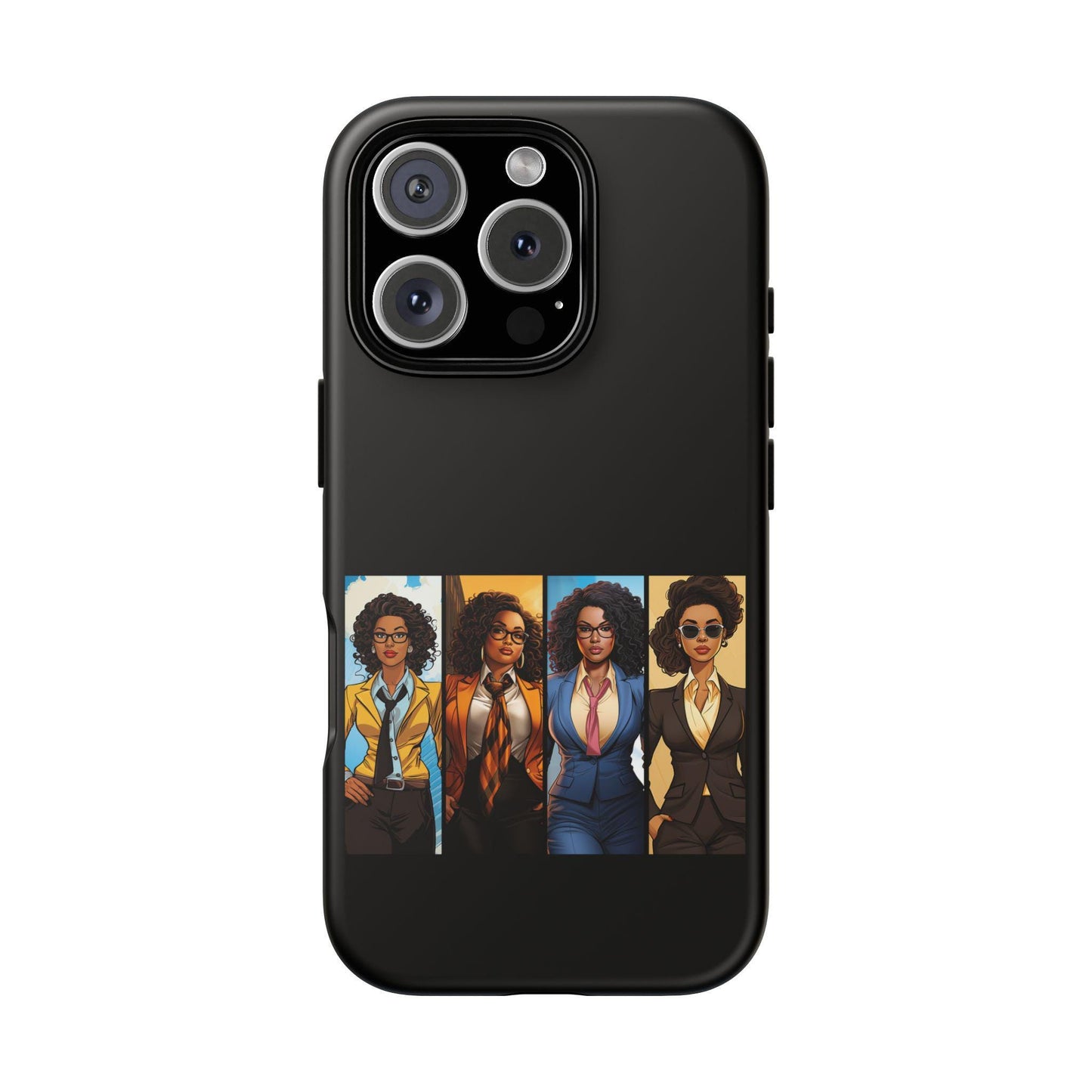 iPhone 16, iPhone 16 Pro, iPhone 16 Plus, iPhone 16 Pro Max Tough Cases African American Black Women Superheroes Strong Black Women
