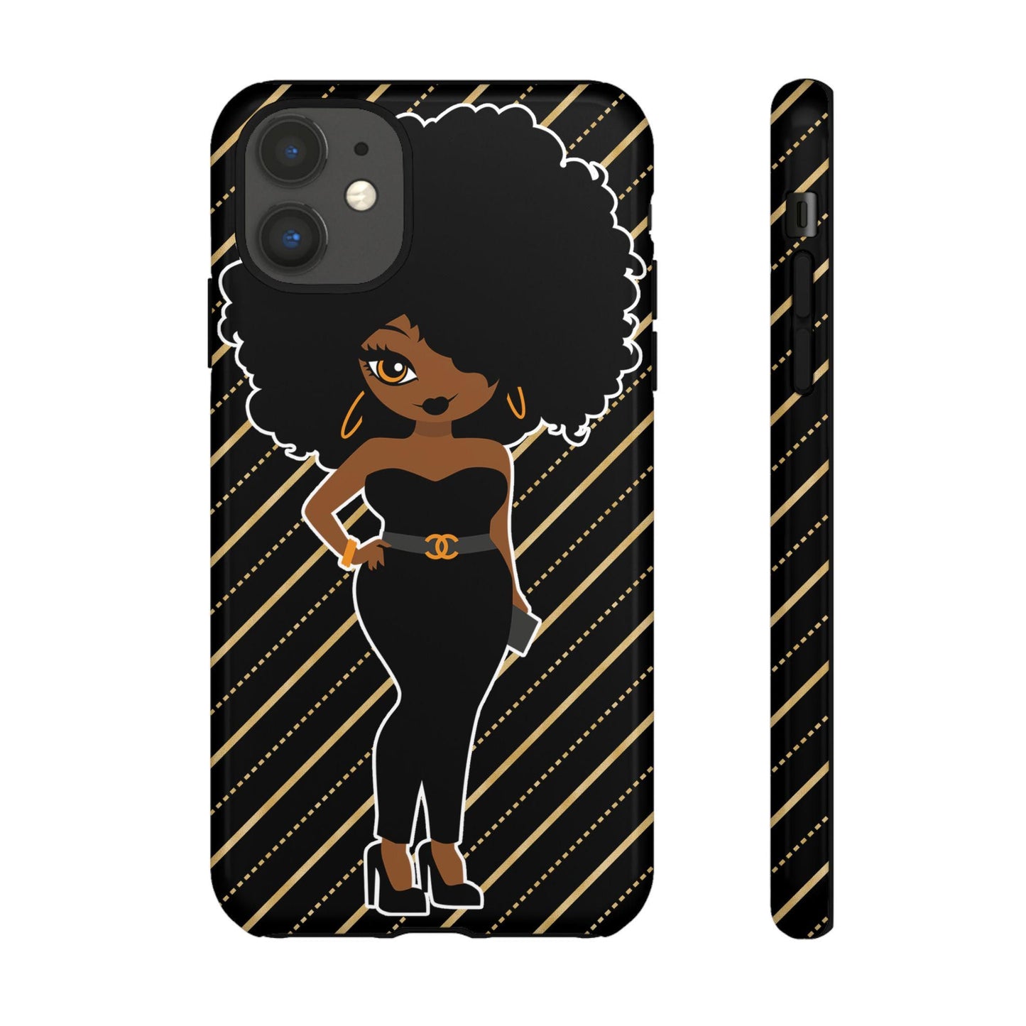 iPhone 11 iPhone 11 Pro iPhone Pro Max Tough Cases Black Culture Melanin Melanated African American Woman