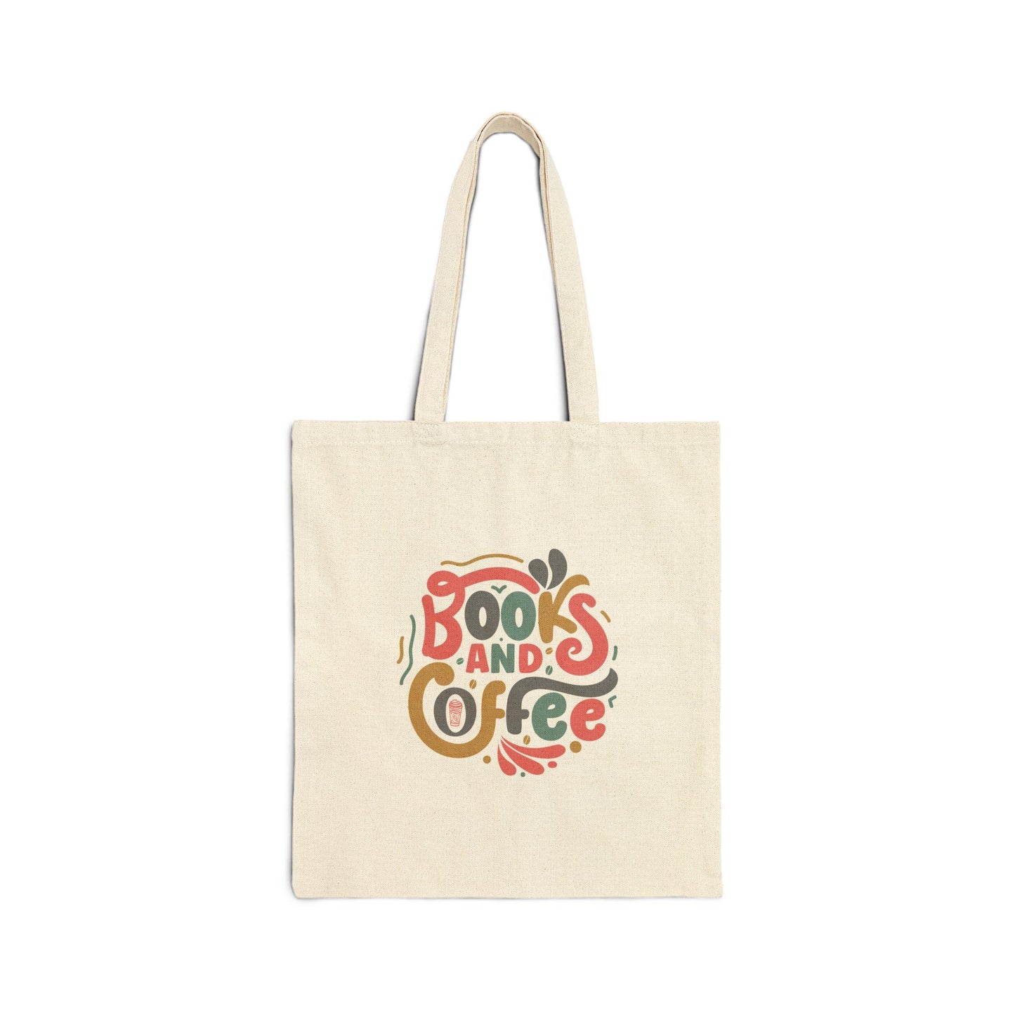 Books and Coffee Reader Gift Cotton Canvas Tote Bag Book nerd Gift for Power Reader Library Book Bag Shopping Tote Bag