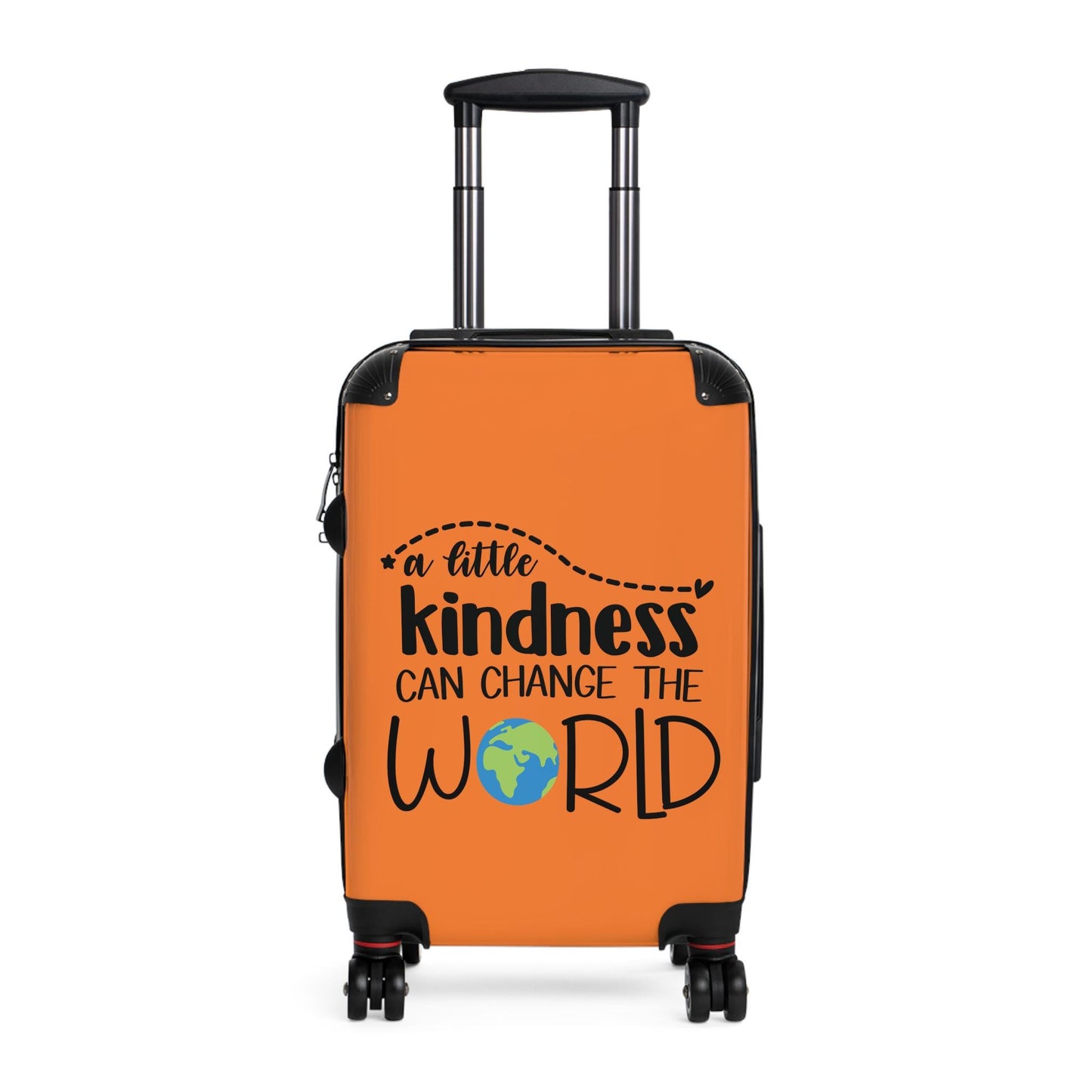 Kindness Can Change the World Peace Vacation Suitcase Travel Luggage Wedding or Honeymoon Suitcase - Orange (3 sizes)