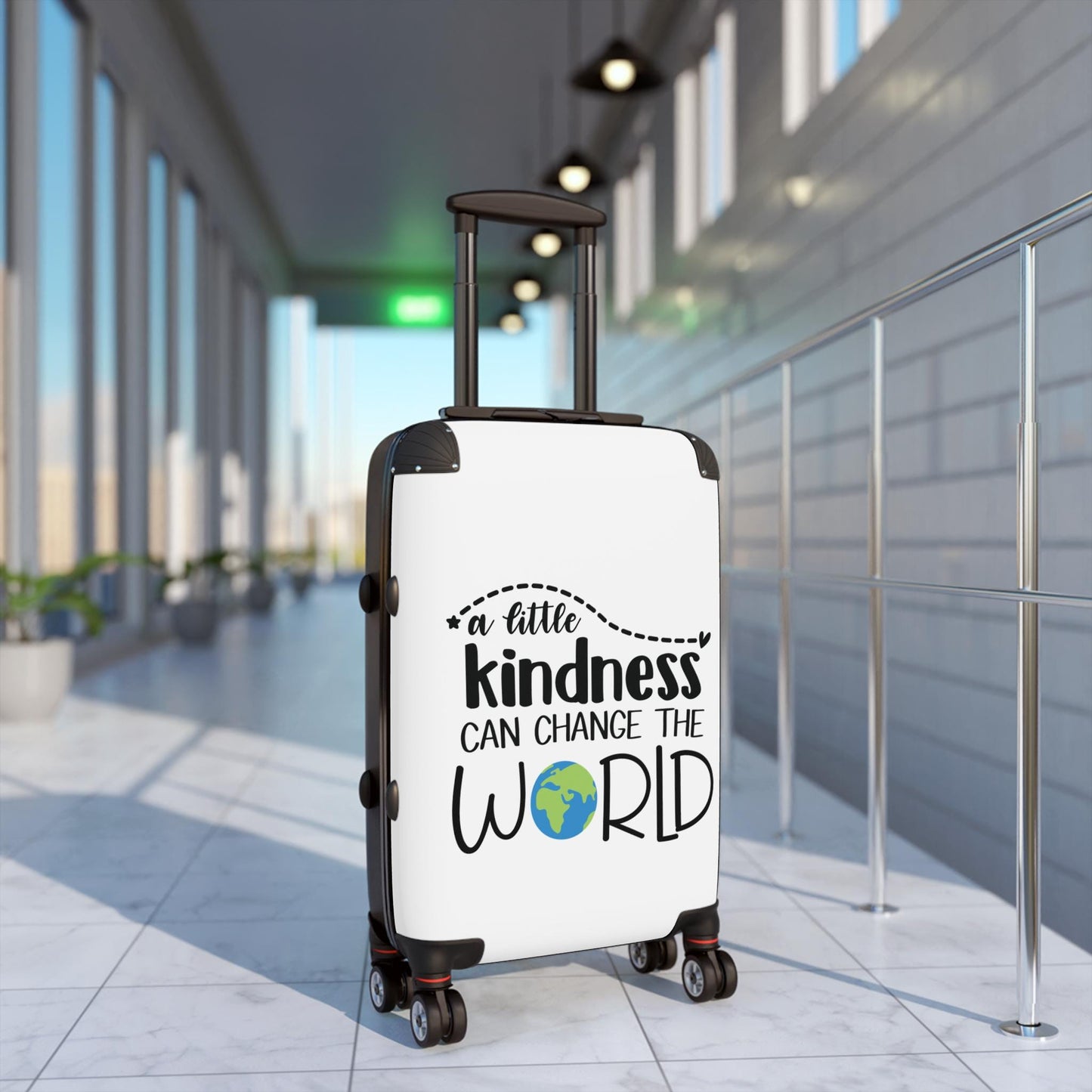 Kindness Can Change the World Peace Vacation Suitcase Travel Luggage Wedding or Honeymoon Suitcase - White (3 sizes)