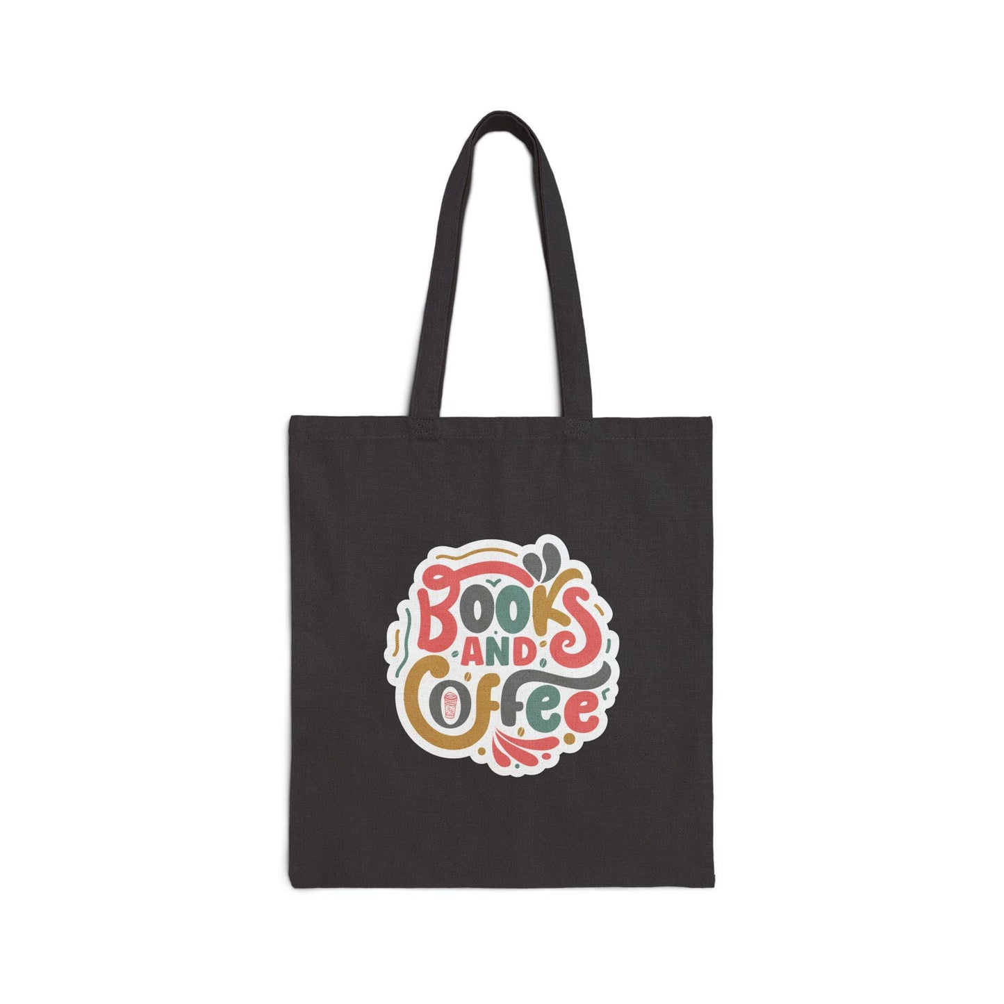 Books and Coffee Reader Gift Cotton Canvas Tote Bag Book nerd Gift for Power Reader Library Book Bag Shopping Tote Bag