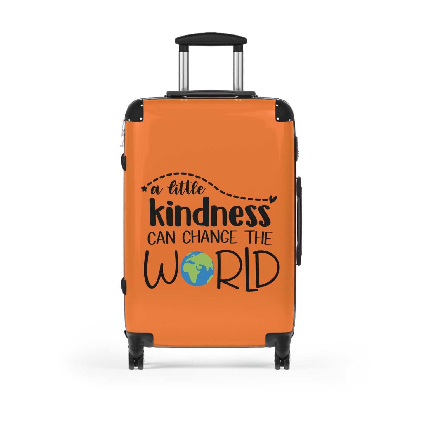 Kindness Can Change the World Peace Vacation Suitcase Travel Luggage Wedding or Honeymoon Suitcase - Orange (3 sizes)