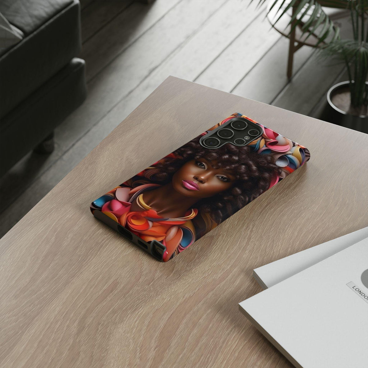 Samsung Galaxy S22 Samsung Galaxy S22 Plus Samsung Galaxy S22 Ultra Tough Case African American Woman Black Women Flowers Red Yellow Orange