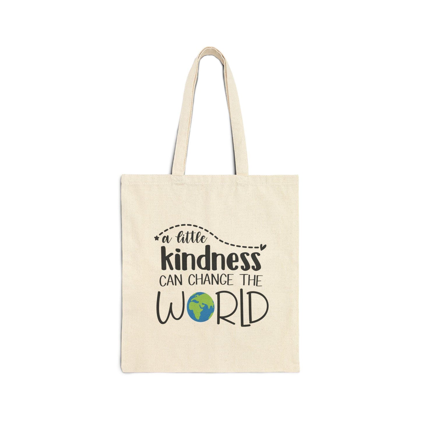 Kindness Can Change the World Cotton Canvas Tote Bag - Gift for Those Are Kind No Bully Nice People, Inspirational Tote, Positive Vibes
