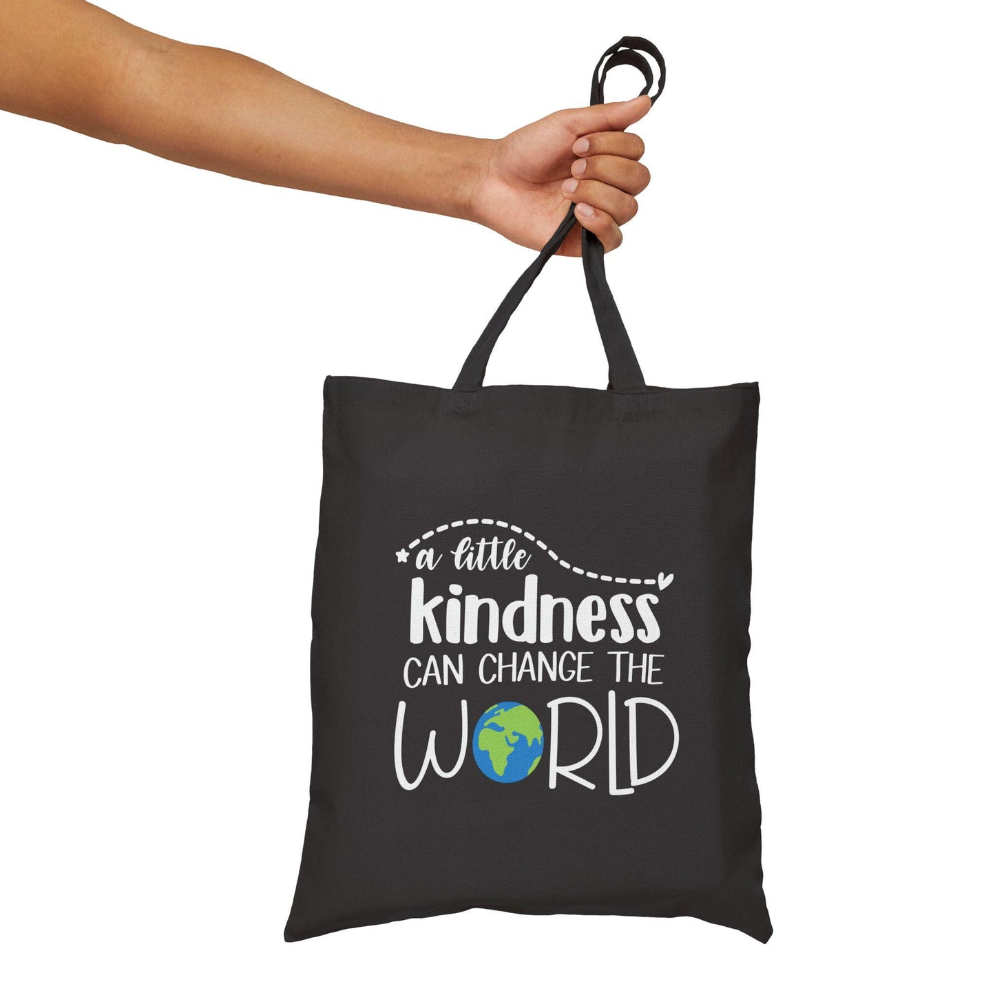 Kindness Can Change the World Cotton Canvas Tote Bag - Gift for Those Are Kind No Bully Nice People, Inspirational Tote, Positive Vibes