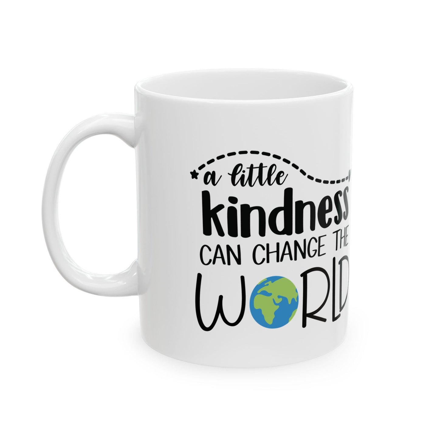 Kindness Can Change the World Peace Ceramic Mug, 11oz - Gift for Those Are Kind No Bully Nice People, Inspirational Tea Cup, Positive Vibes
