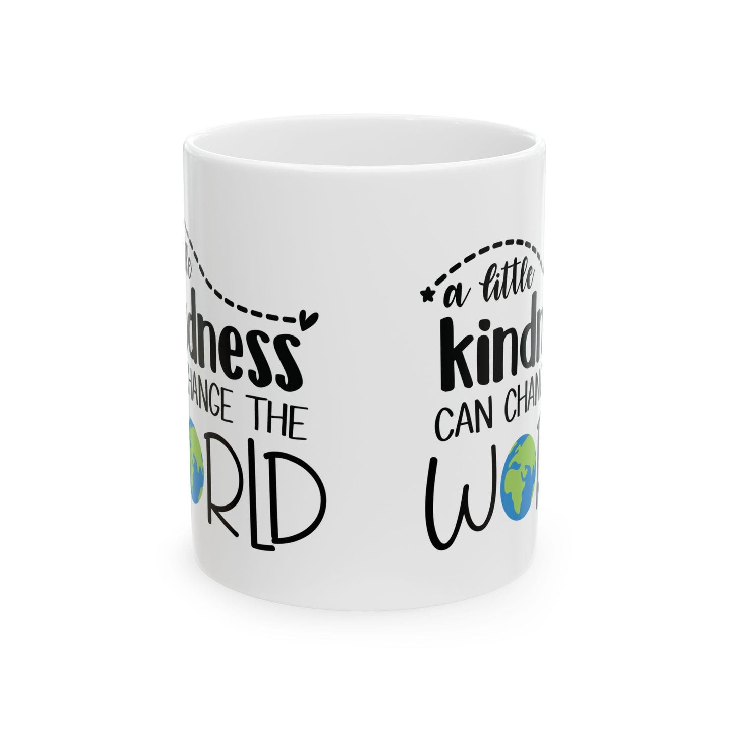 Kindness Can Change the World Peace Ceramic Mug, 11oz - Gift for Those Are Kind No Bully Nice People, Inspirational Tea Cup, Positive Vibes
