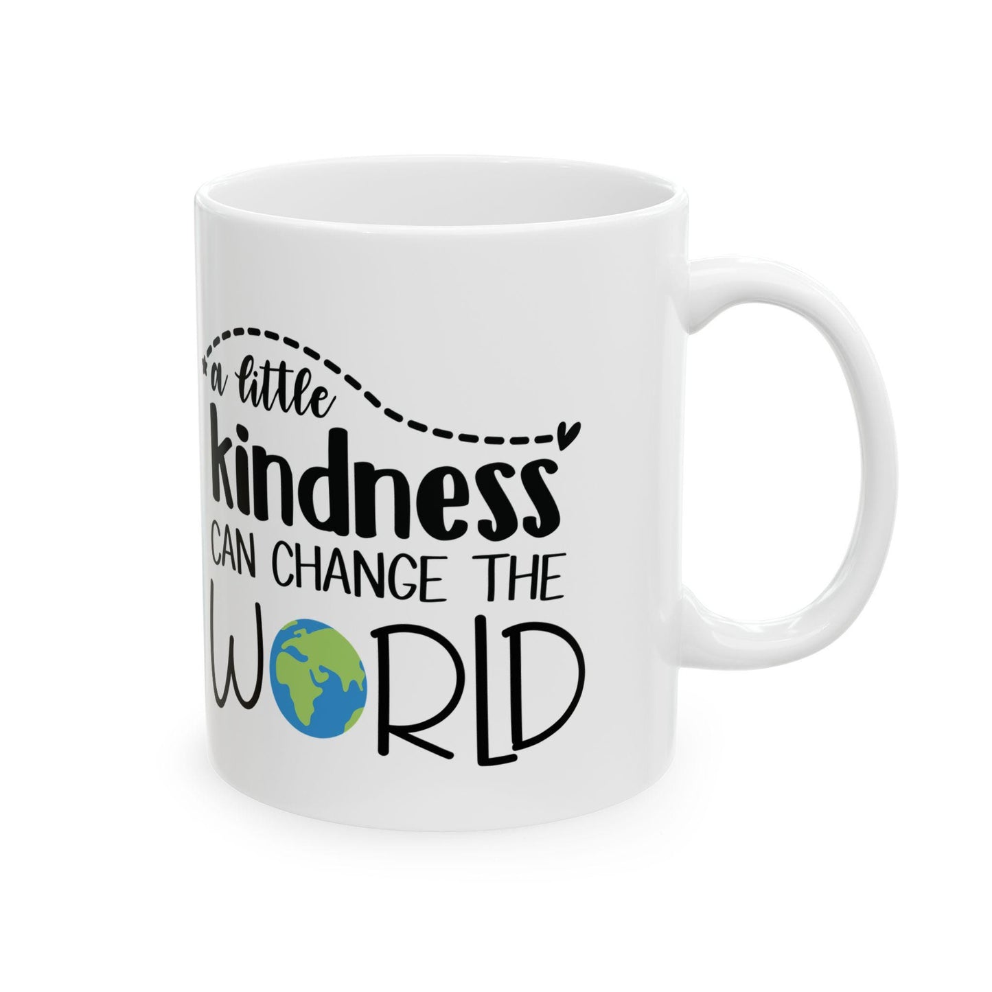 Kindness Can Change the World Peace Ceramic Mug, 11oz - Gift for Those Are Kind No Bully Nice People, Inspirational Tea Cup, Positive Vibes