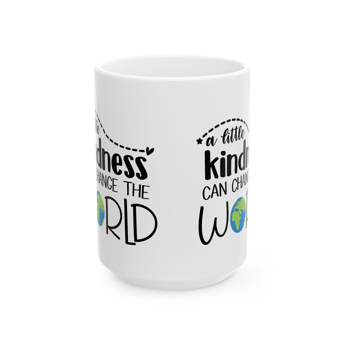 Kindness Can Change the World Peace Ceramic Mug, 11oz - Gift for Those Are Kind No Bully Nice People, Inspirational Tea Cup, Positive Vibes