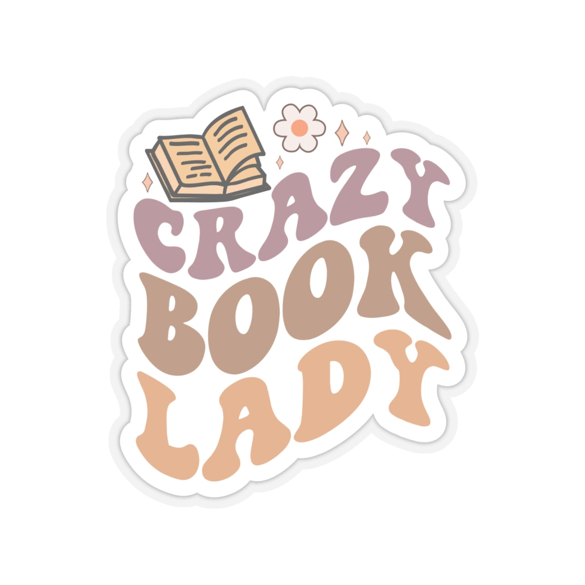 Crazy Book Lady Kiss-Cut Stickers
