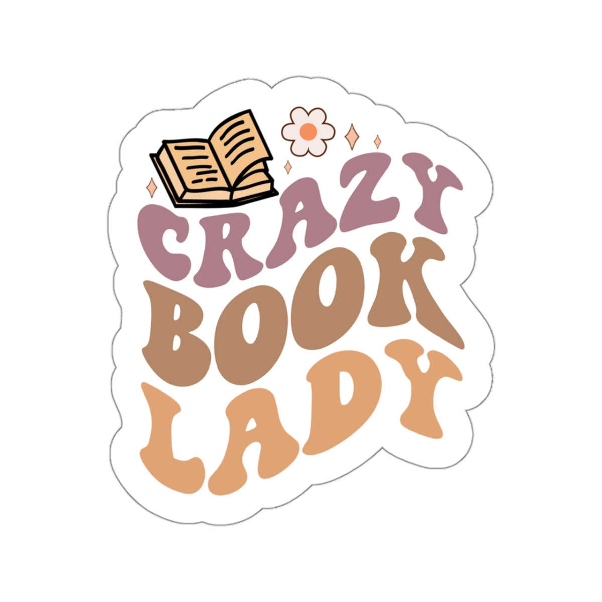 Crazy Book Lady Kiss-Cut Stickers