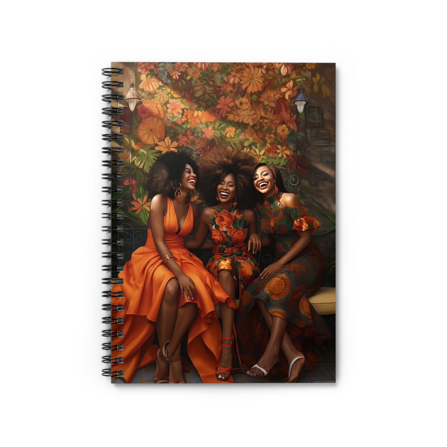 Three Sister Friends Happy Reunion Spiral Notebook - Ruled Line