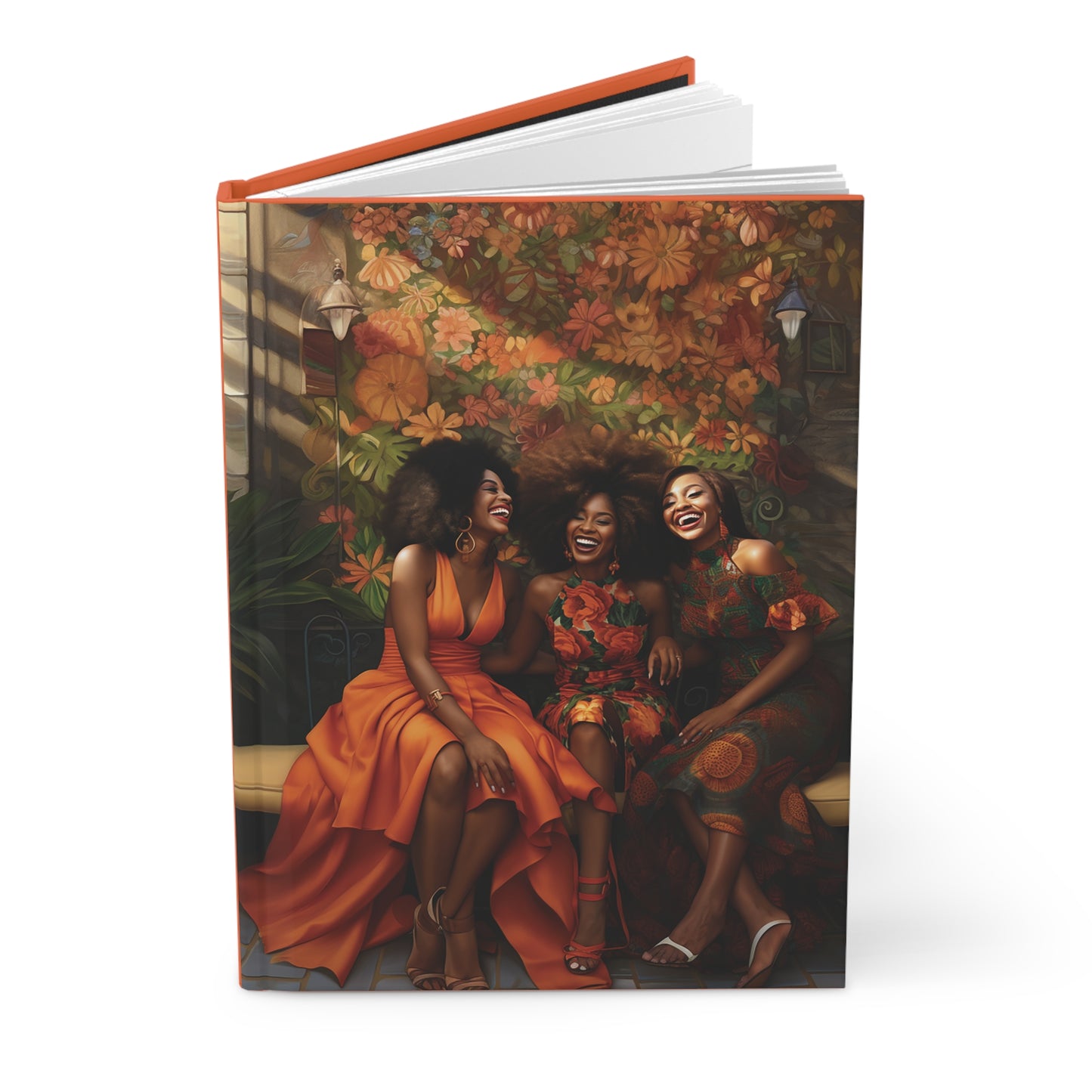 Three Sister Friends Happy Reunion  Hardcover Journal Matte
