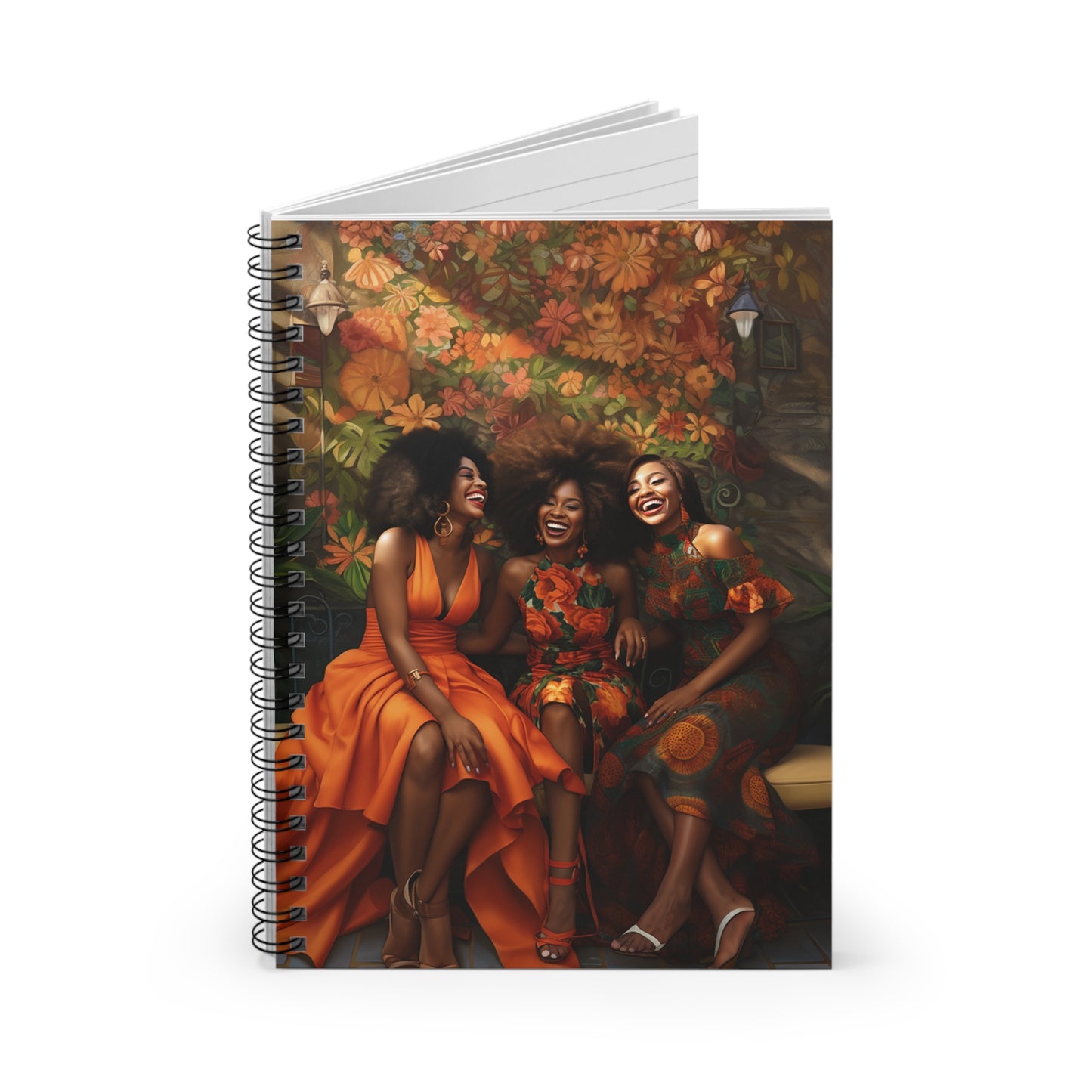 Three Sister Friends Happy Reunion Spiral Notebook - Ruled Line