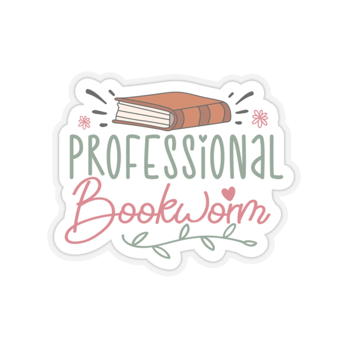Professional Bookworm (Book Dragon) Kiss-Cut Stickers