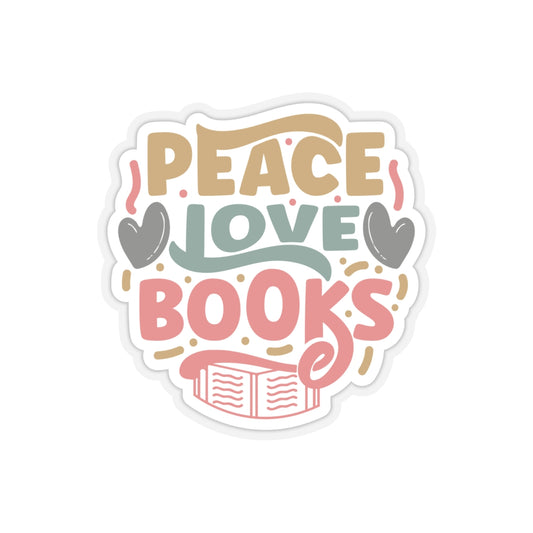 Peace Love Books Kiss-Cut Stickers