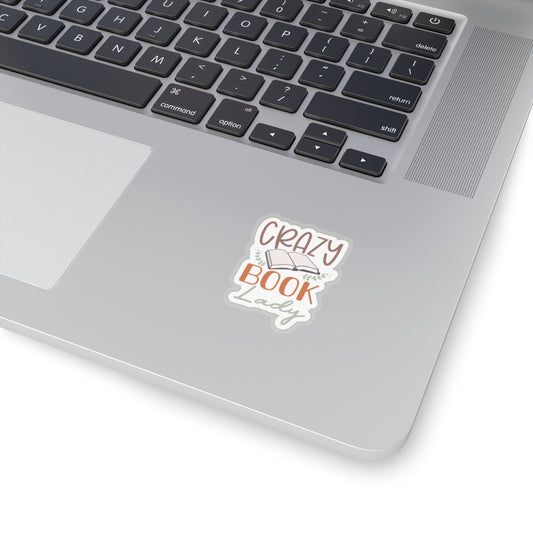 Crazy Book Lady Kiss-Cut Stickers (Power Reader, Book Nerd, Book Dragon Gift)