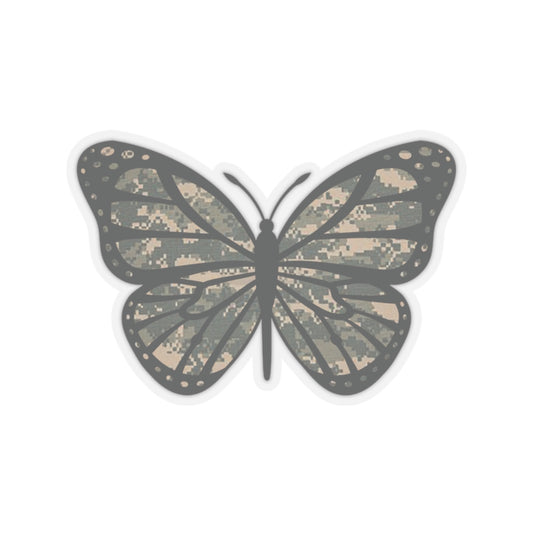 Camo Butterfly Kiss-Cut Stickers for the Army Marine Corps Military Wife Gift