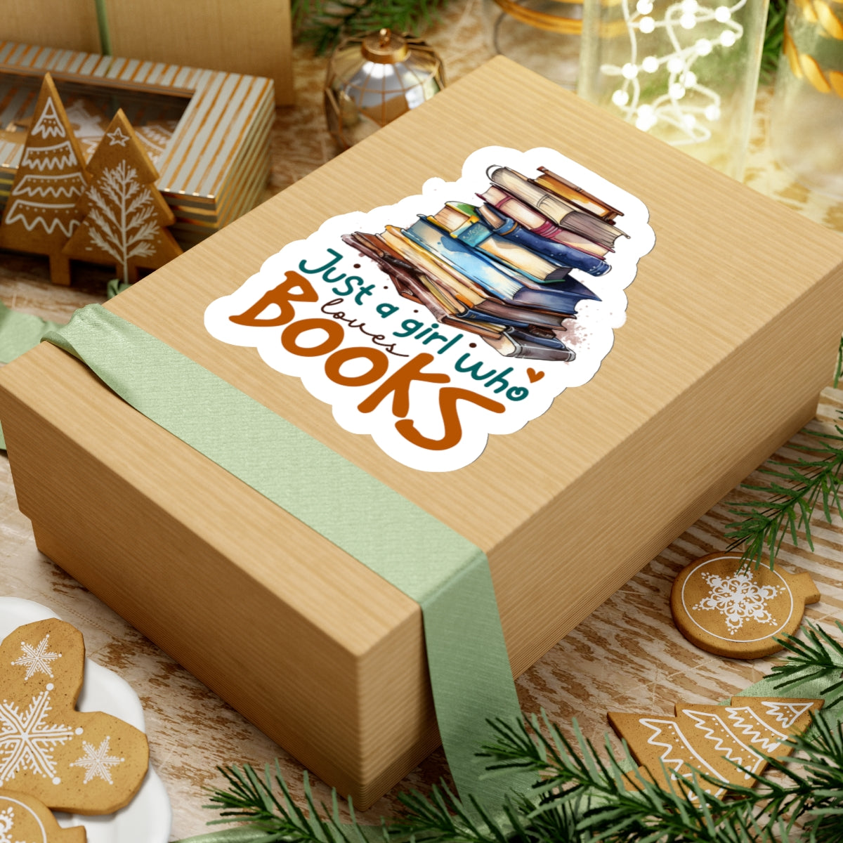 Just a Girl Who Loves Books Kiss-Cut Stickers