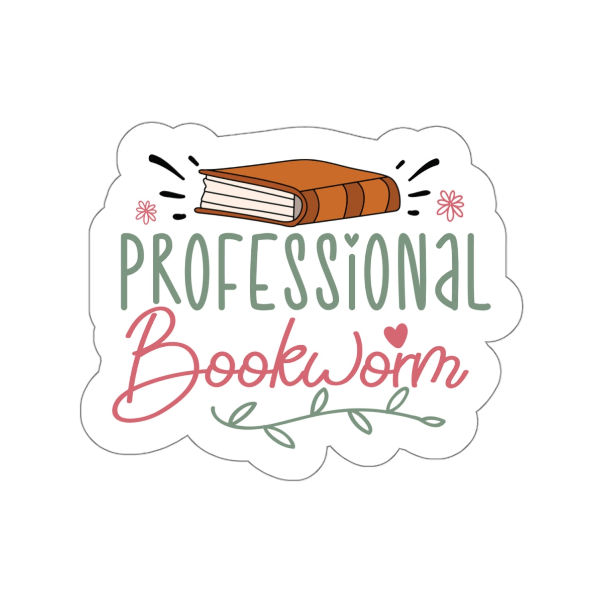 Professional Bookworm (Book Dragon) Kiss-Cut Stickers