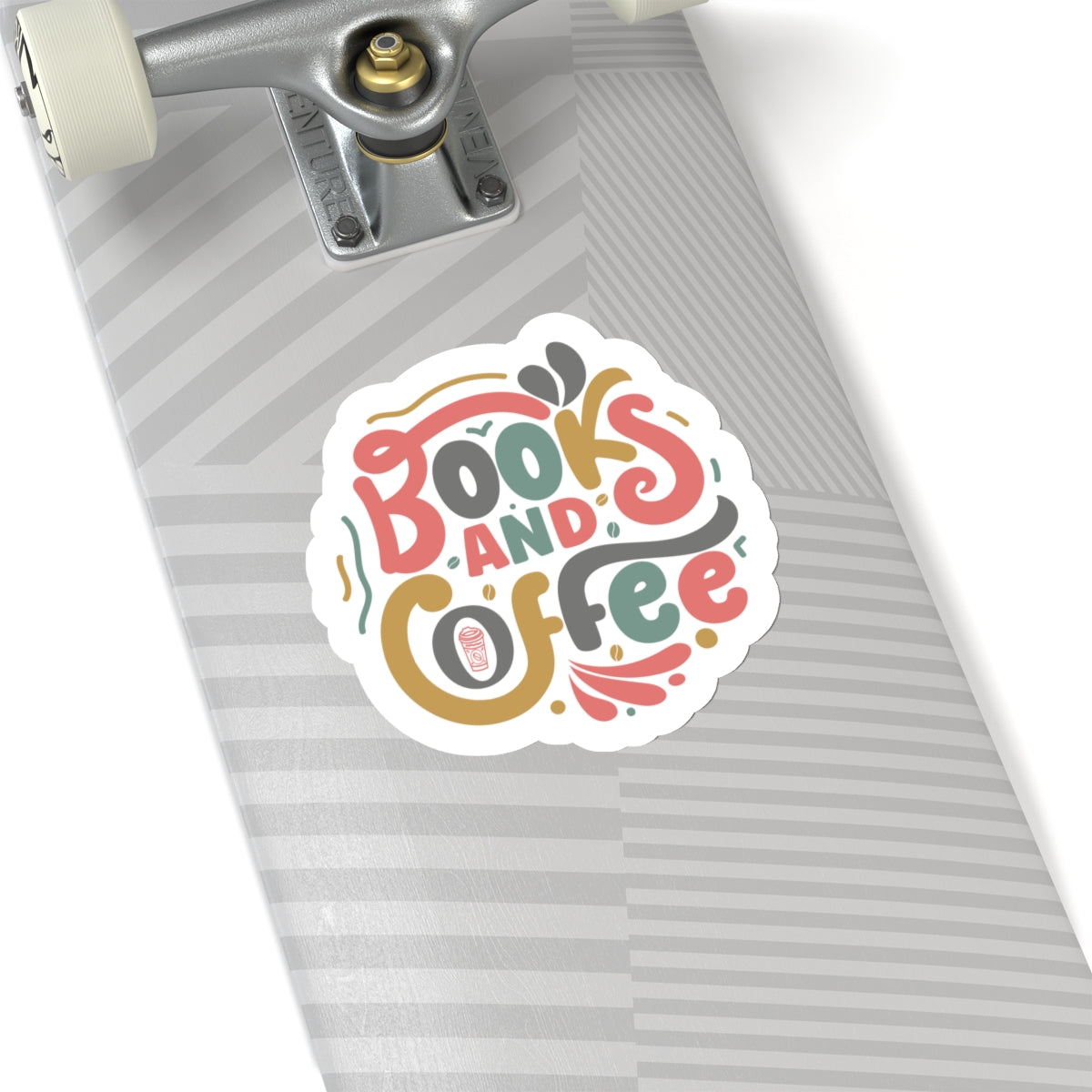 Books and Coffee Kiss-Cut Stickers
