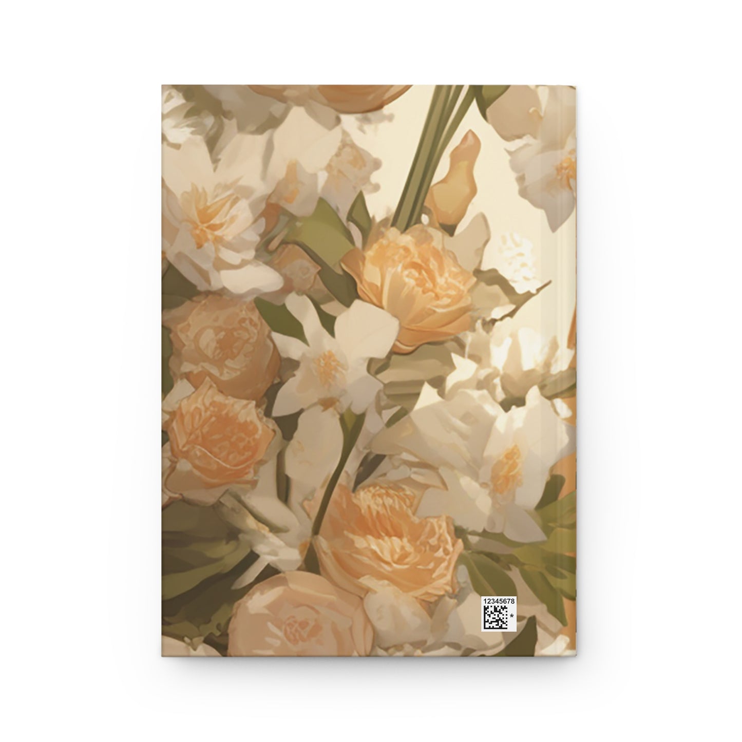 Beautiful African American Bride in Peach-colored Flowers Hardcover Journal Matte Cover