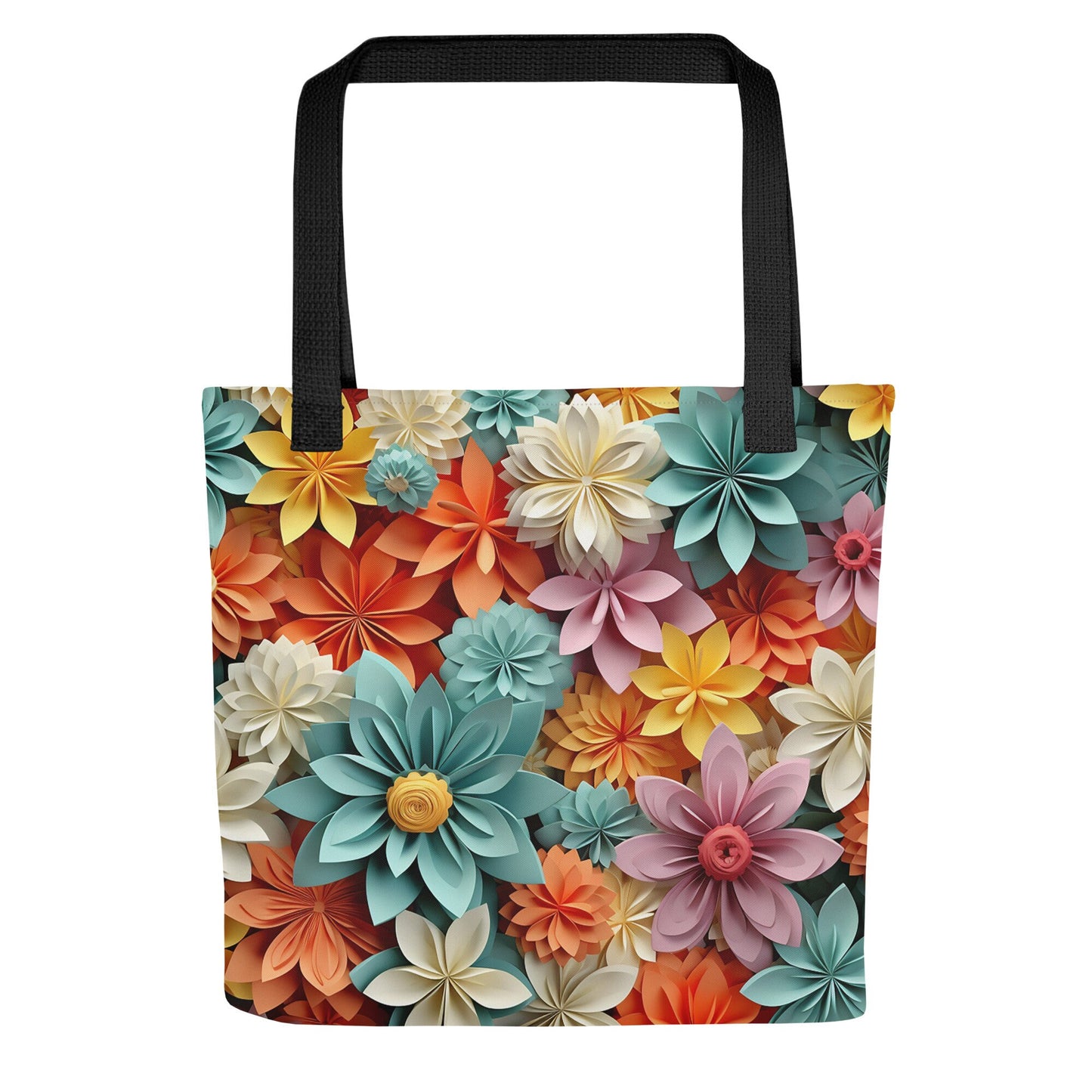 Colorful Flowers (Orange, Blue, White, Pink) Tote bag