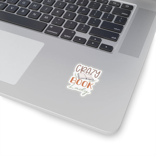 Crazy Book Lady Kiss-Cut Stickers (Power Reader, Book Nerd, Book Dragon Gift)