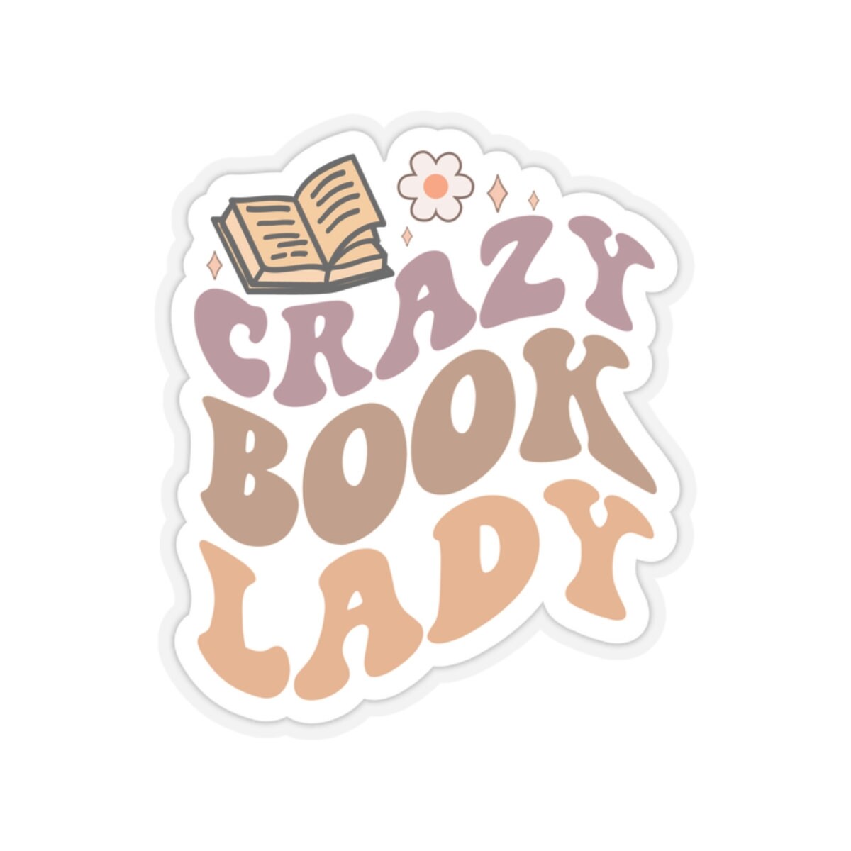 Crazy Book Lady Kiss-Cut Stickers