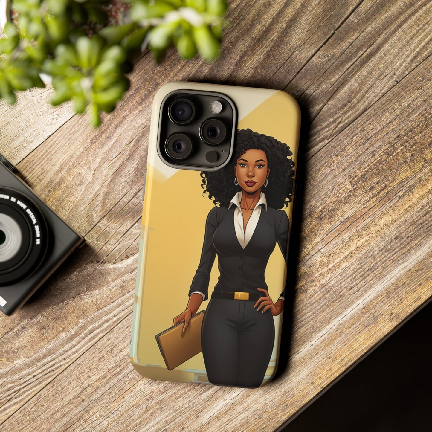 iPhone 15, iPhone 15 Pro, iPhone 15 Plus, iPhone 15 Pro Max Tough Cases African American Woman Business Woman Entrepreneur