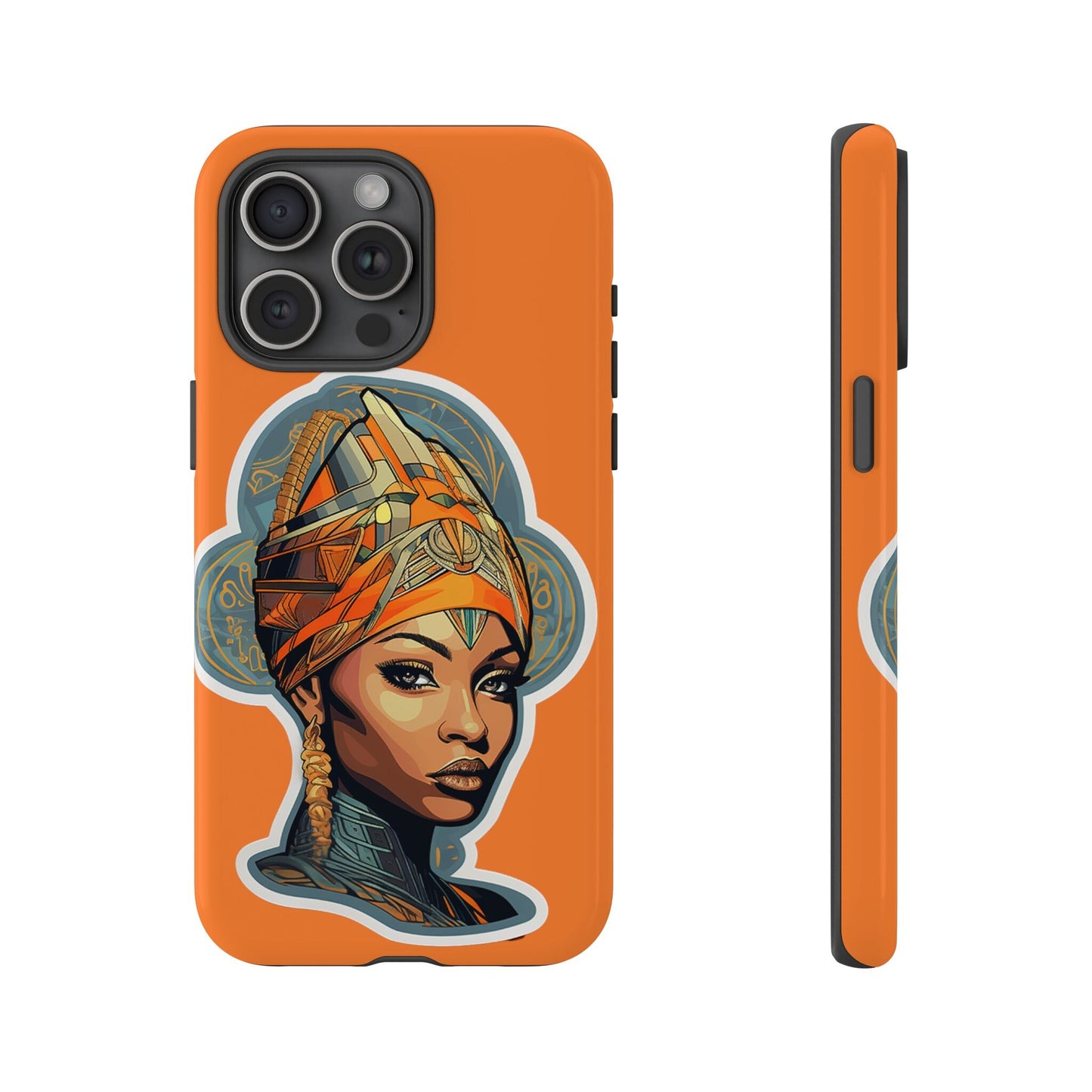 iPhone 15, iPhone 15 Pro, iPhone 15 Plus, iPhone 15 Pro Max Tough Cases African American Queen Nubian Princess Black Royalty