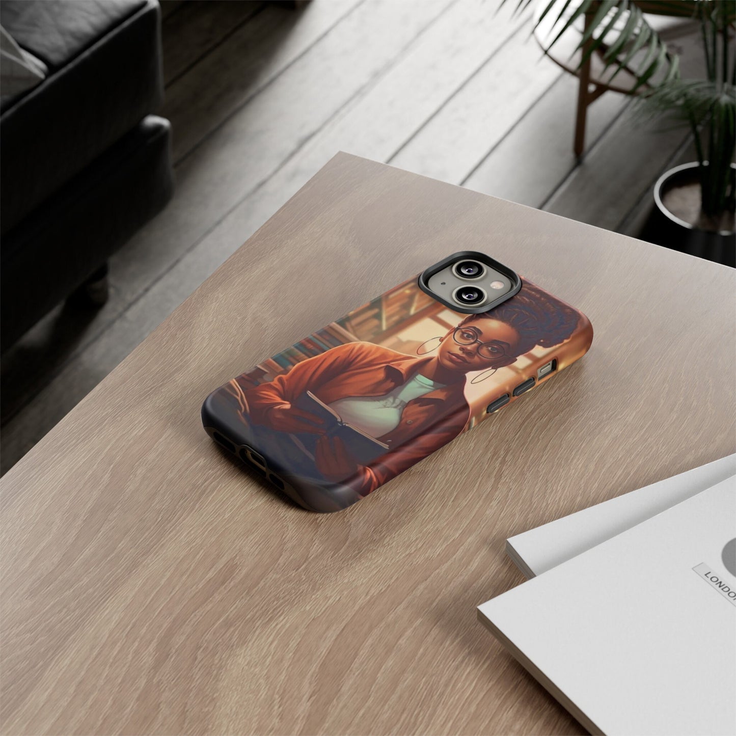 iPhone 14, iPhone 14 Pro, iPhone 14 Plus, iPhone 14 Pro Max Tough Cases African American Reader Woman Girl Book Dragon Power Reader