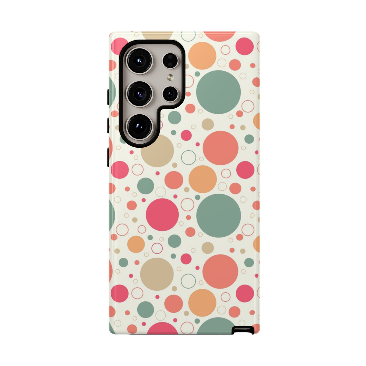 Samsung  Galaxy S24 Samsung Galaxy S24 Plus Samsung Galaxy S24 Ultra Tough Cases Bubbles Coral Green Yellow Circles Round Colors