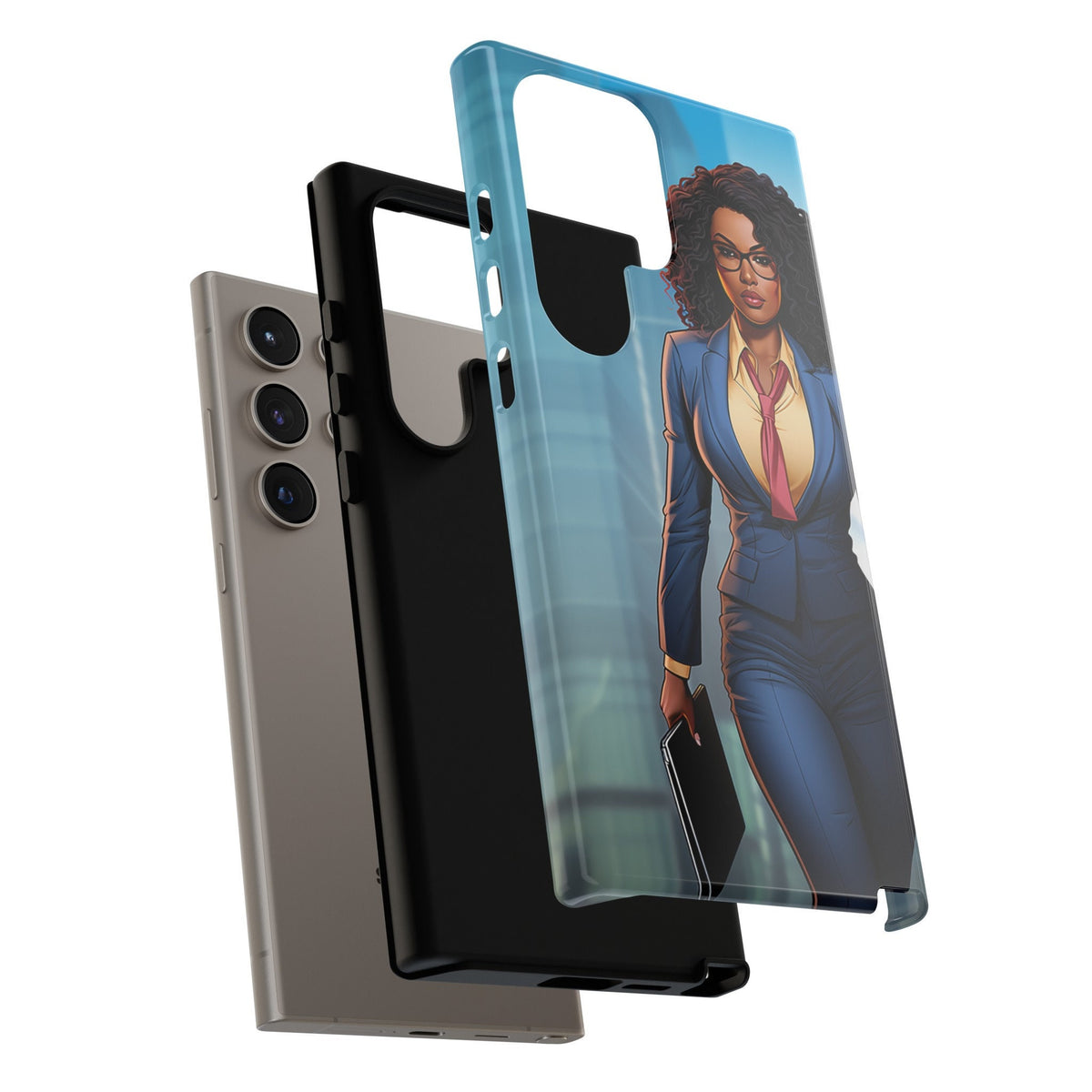 Samsung Galaxy S24 Samsung Galaxy S24 Plus Samsung Galaxy S24 Ultra Tough Cases African American Woman Business Woman Entrepreneur Superhero
