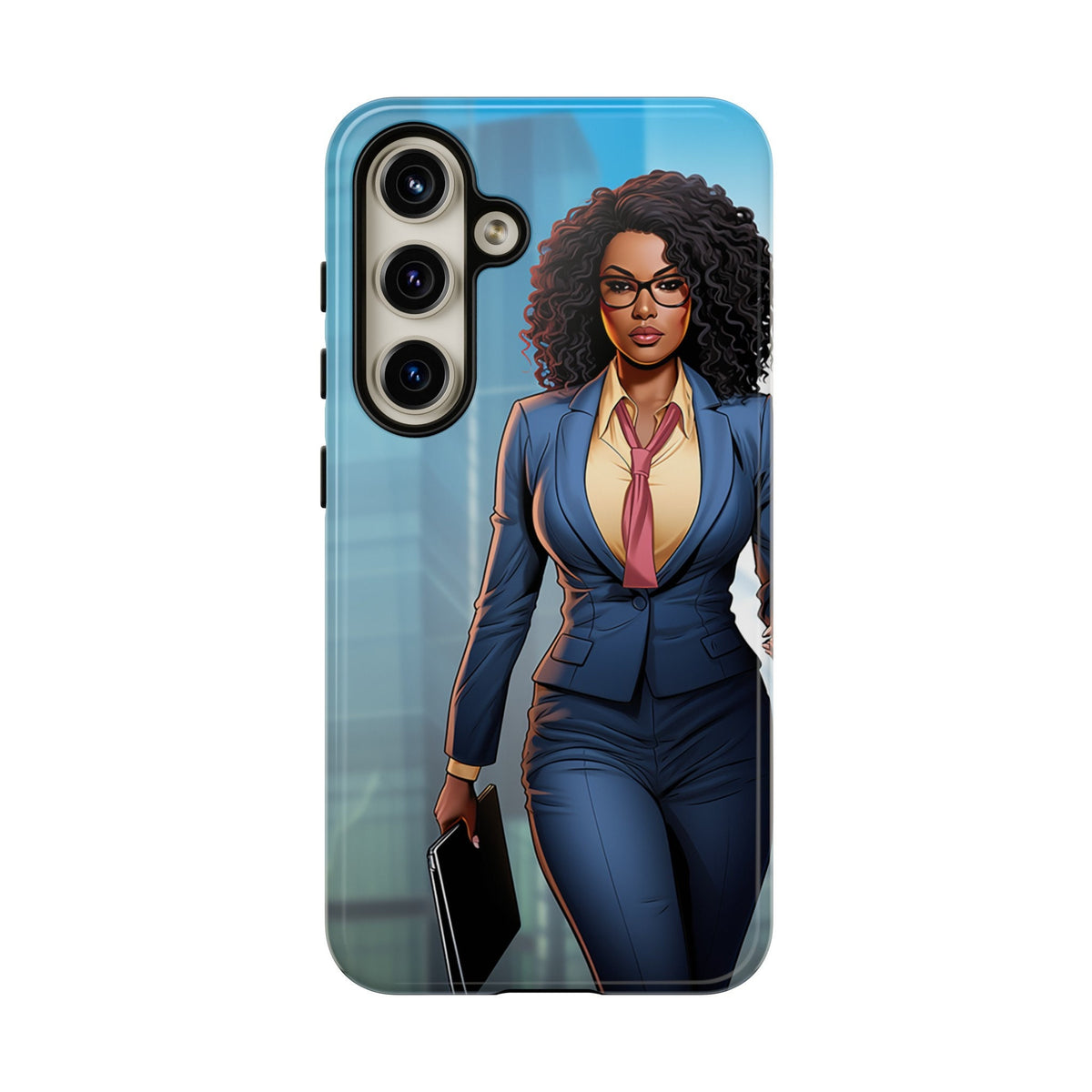 Samsung Galaxy S24 Samsung Galaxy S24 Plus Samsung Galaxy S24 Ultra Tough Cases African American Woman Business Woman Entrepreneur Superhero