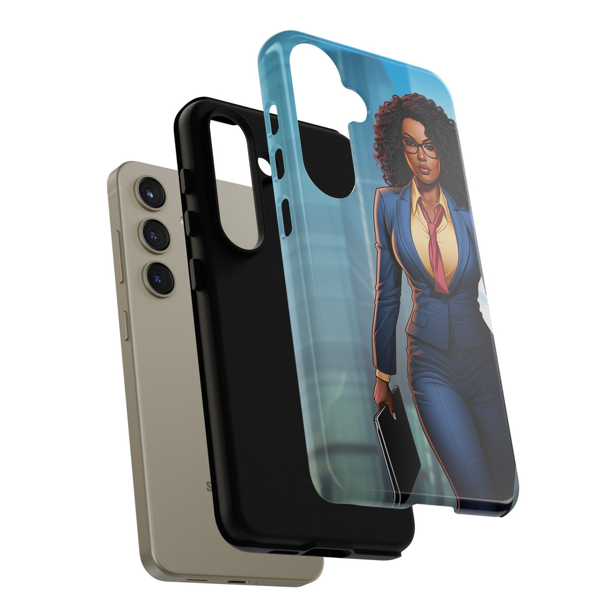 Samsung Galaxy S24 Samsung Galaxy S24 Plus Samsung Galaxy S24 Ultra Tough Cases African American Woman Business Woman Entrepreneur Superhero