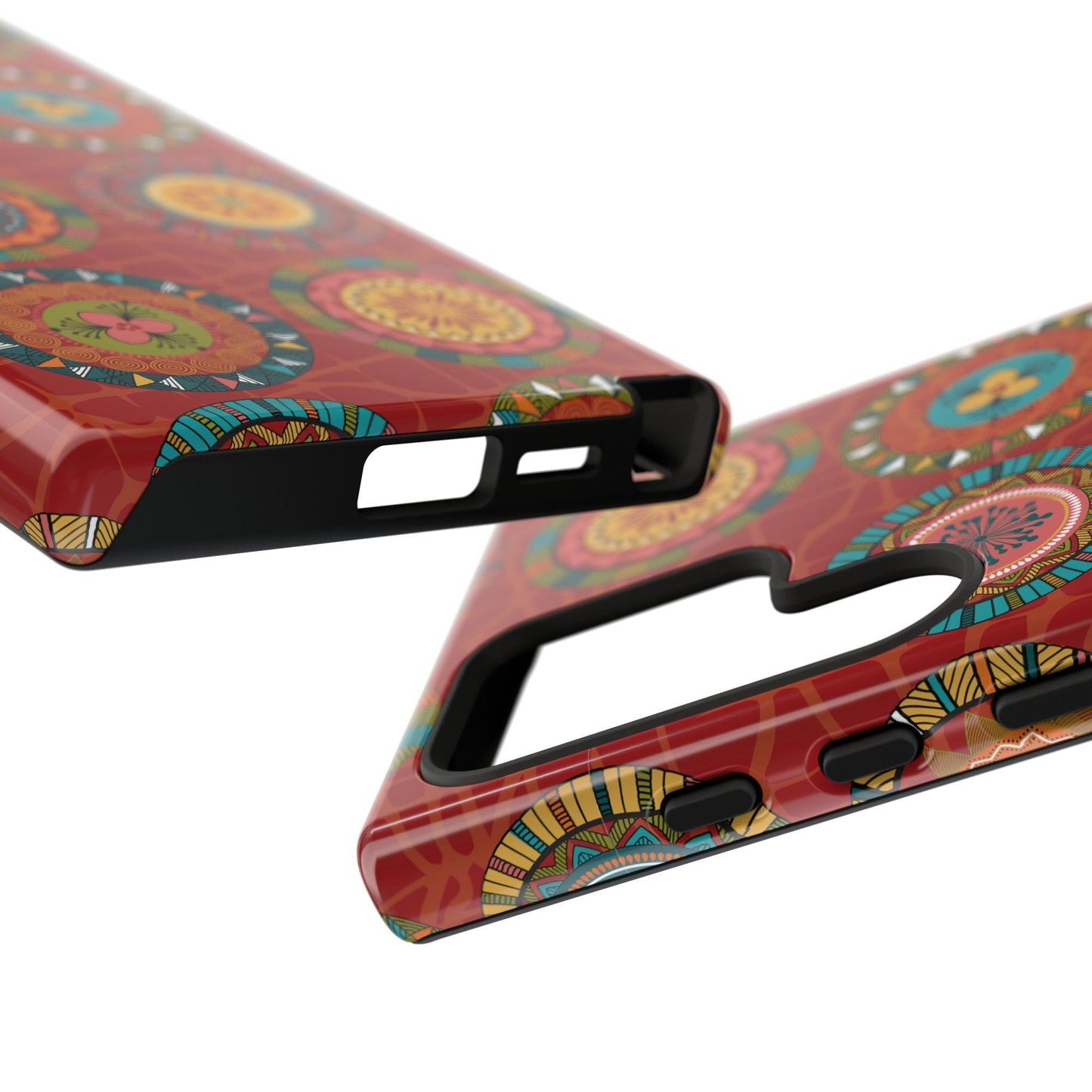 Samsung Galaxy S24 Samsung Galaxy S24 Plus Samsung Galaxy S24 Ultra Tough Cases Blue Coral Green Yellow Circles Round Colors