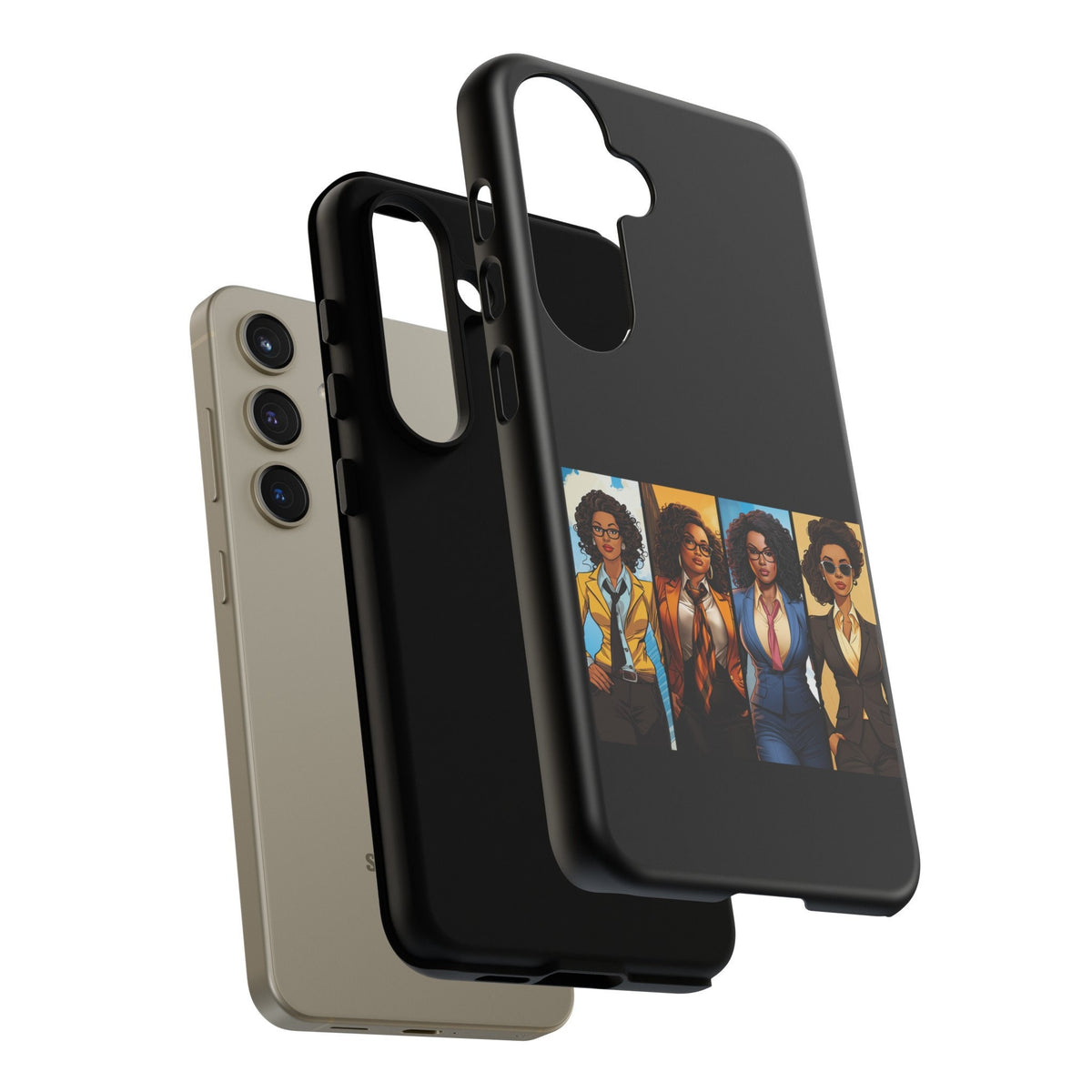 Samsung Galaxy S24 Samsung Galaxy S24 Plus Samsung Galaxy S24 Ultra Tough Cases African American Black Women Superheroes Strong Black Women