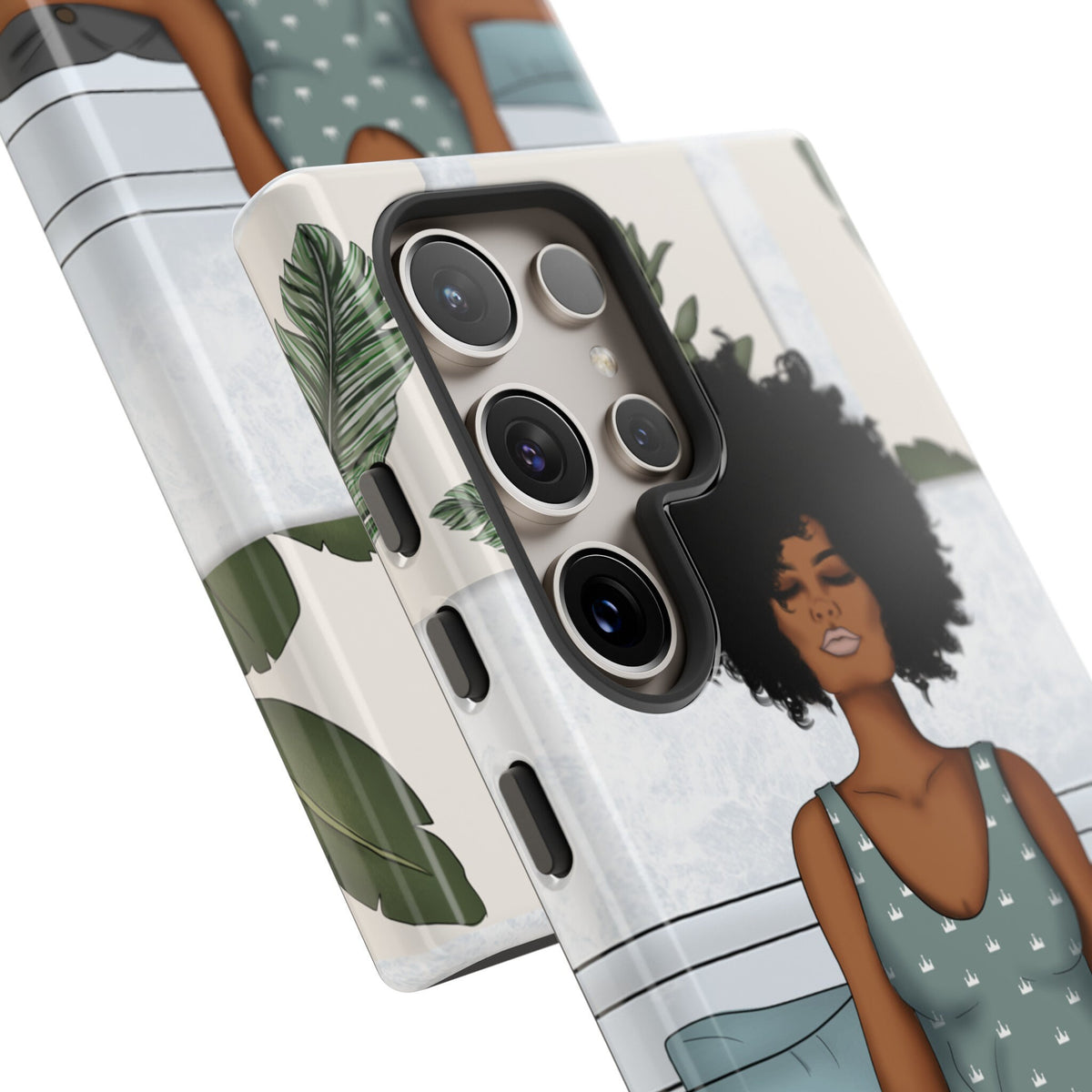 Samsung Galaxy S24 Samsung Galaxy S24 Plus Samsung Galaxy S24 Ultra Tough Cases African American Woman Black Woman Yoga Namaste Peace Joy