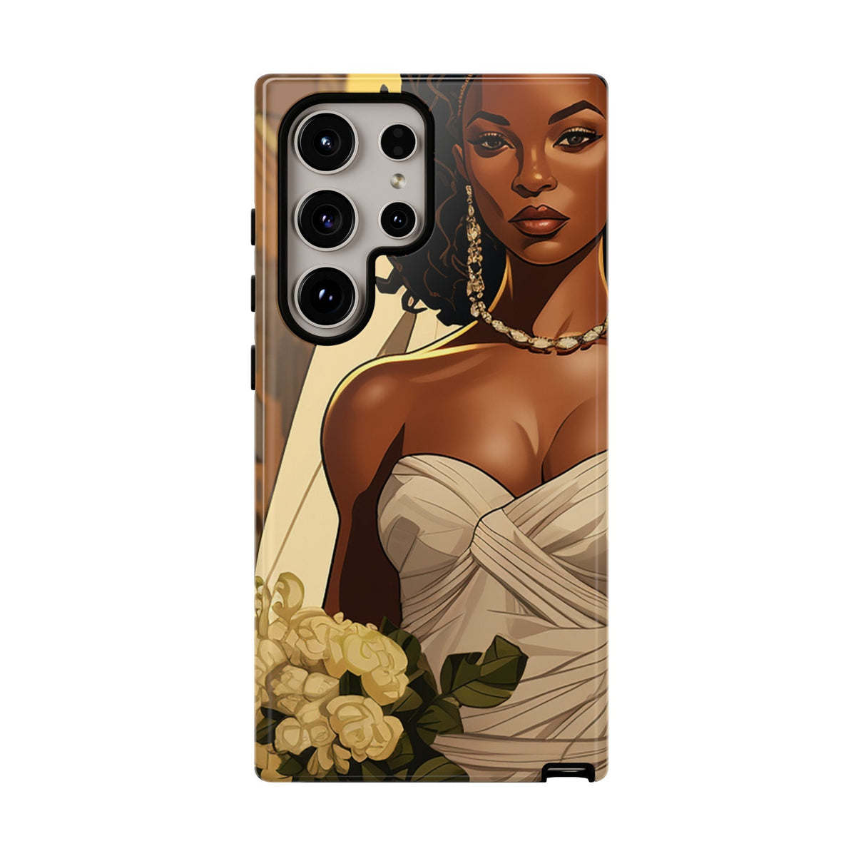 Samsung Galaxy S24 Samsung Galaxy S24 Plus Samsung Galaxy S24 Ultra Tough Case African American Bride Black bride wedding Dress Wedding Gown