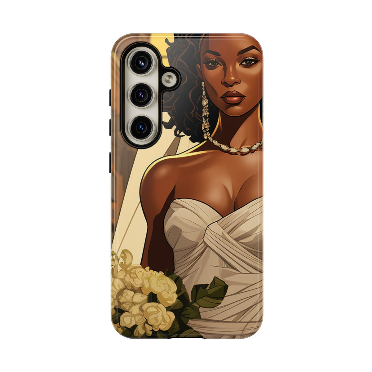 Samsung Galaxy S24 Samsung Galaxy S24 Plus Samsung Galaxy S24 Ultra Tough Case African American Bride Black bride wedding Dress Wedding Gown