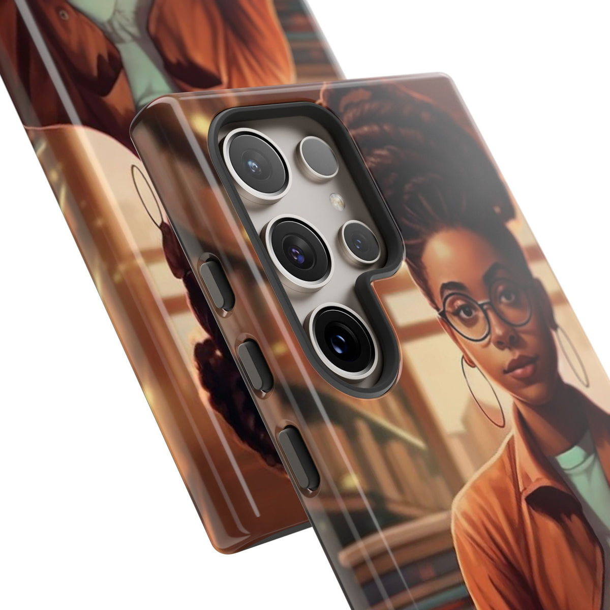 Samsung Galaxy S24 Samsung Galaxy S24 Plus Samsung Galaxy S24 Ultra  Tough Cases African American Reader Woman Girl Book Dragon Power Reader