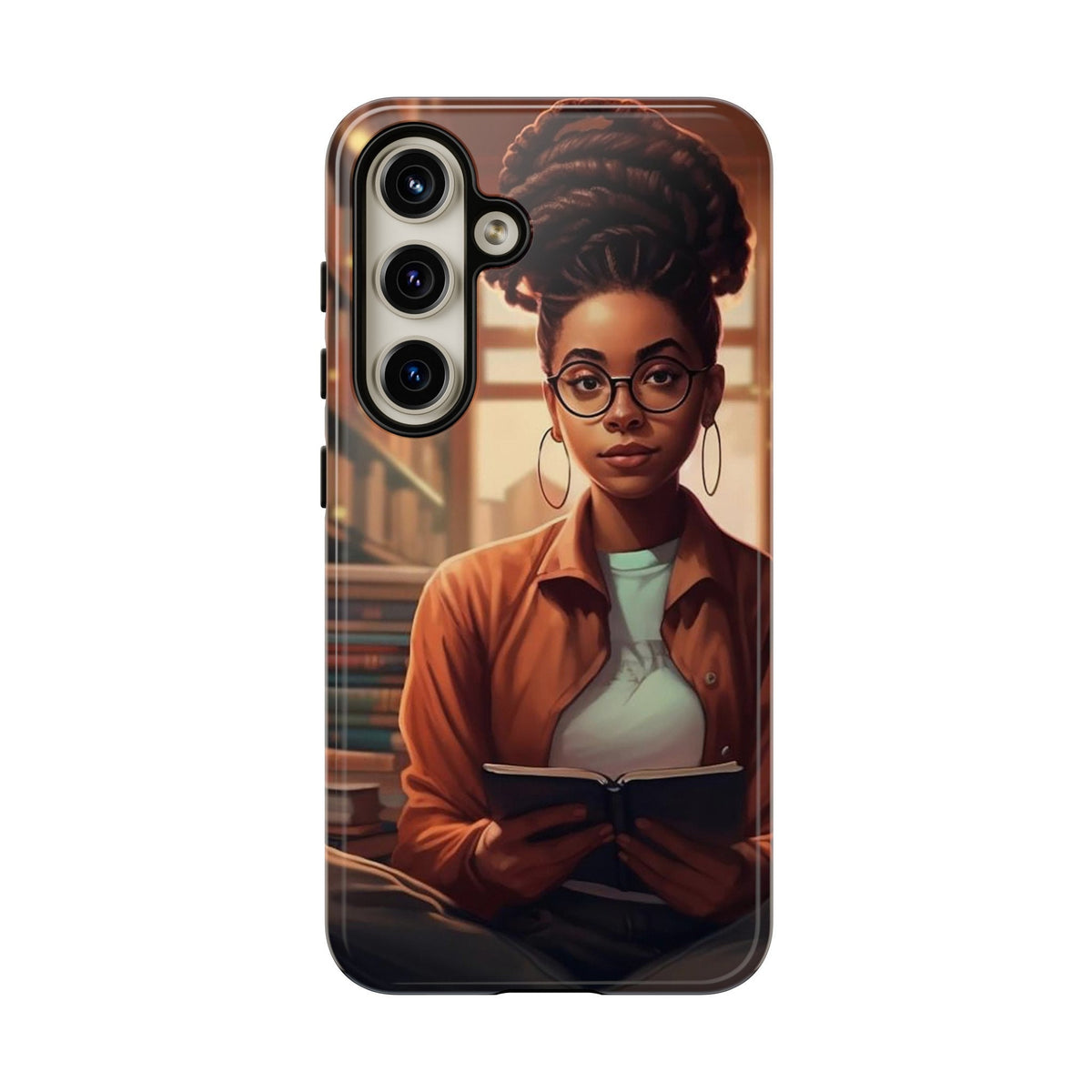 Samsung Galaxy S24 Samsung Galaxy S24 Plus Samsung Galaxy S24 Ultra  Tough Cases African American Reader Woman Girl Book Dragon Power Reader