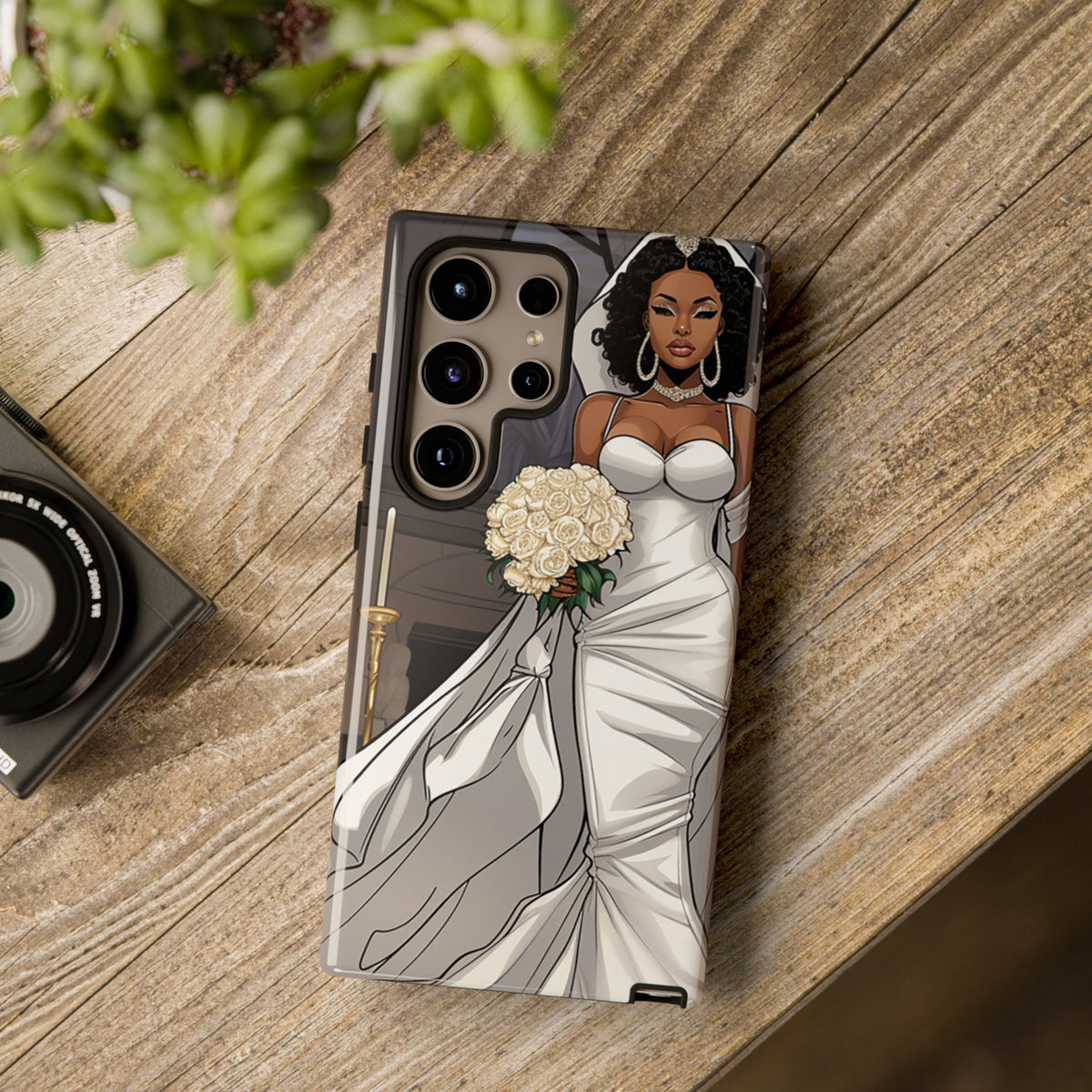 Samsung Galaxy S24 Samsung Galaxy S24 Plus Samsung Galaxy S24 Ultra Tough Case African American Bride Black bride wedding Dress Wedding Gown