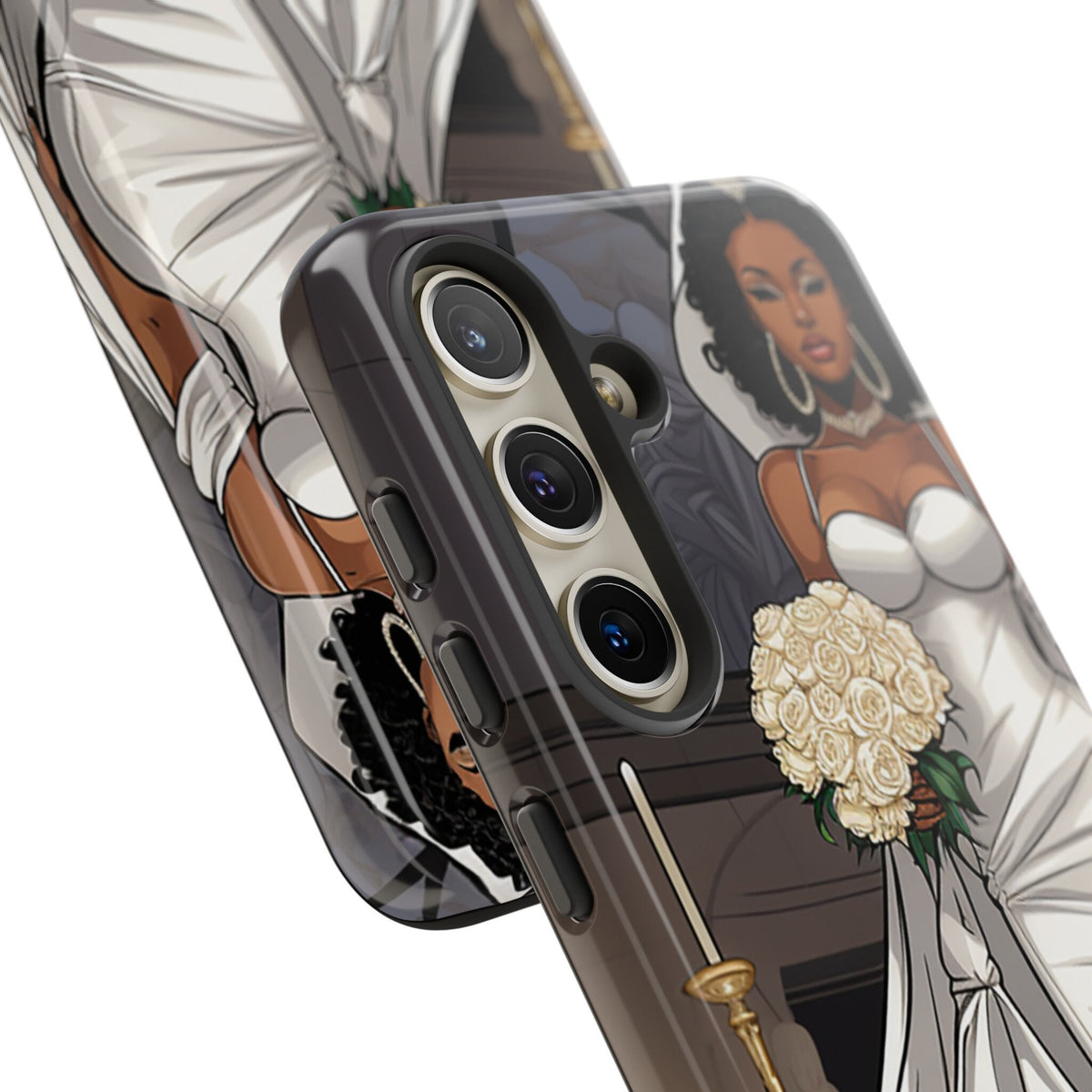 Samsung Galaxy S24 Samsung Galaxy S24 Plus Samsung Galaxy S24 Ultra Tough Case African American Bride Black bride wedding Dress Wedding Gown