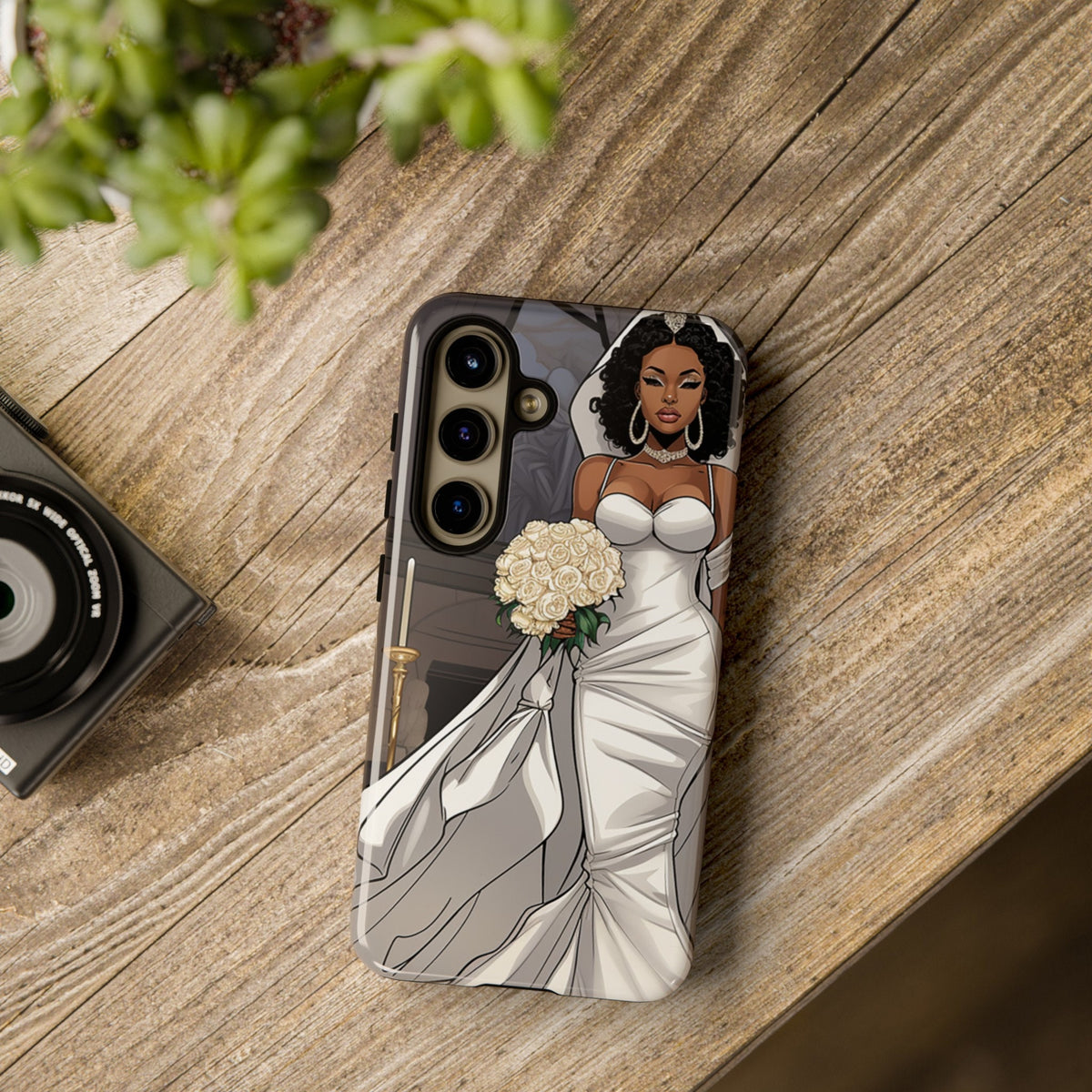 Samsung Galaxy S24 Samsung Galaxy S24 Plus Samsung Galaxy S24 Ultra Tough Case African American Bride Black bride wedding Dress Wedding Gown