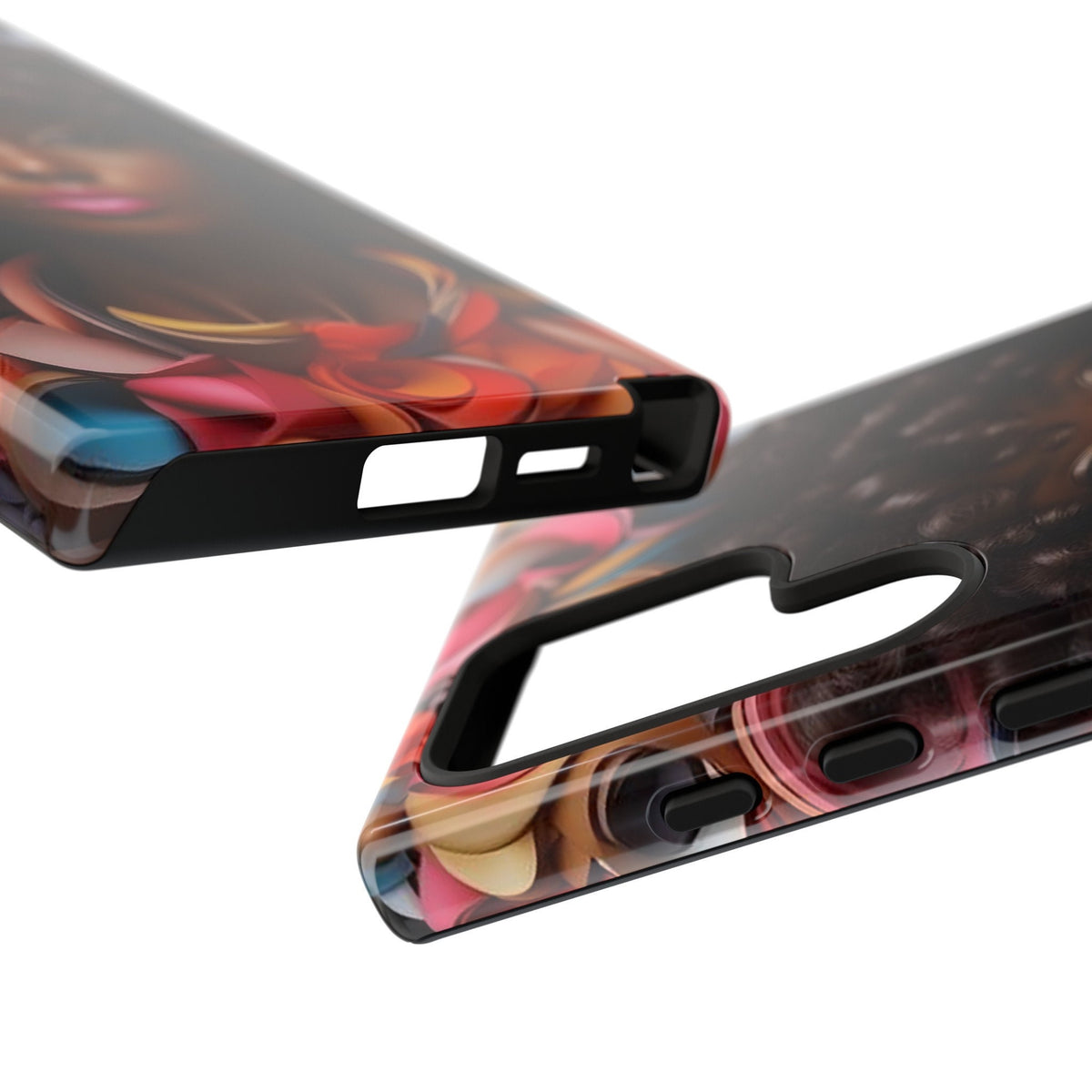 Samsung Galaxy S24 Samsung Galaxy S24 Plus Samsung Galaxy S24 Ultra Tough Case African American Woman Black Women Flowers Red Yellow Orange