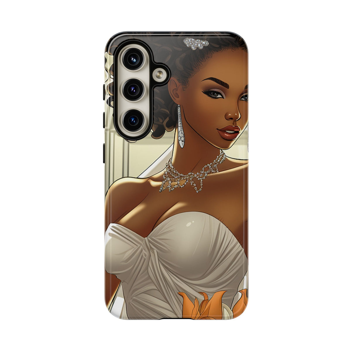 Samsung Galaxy S24 Samsung Galaxy S24 Plus Samsung Galaxy S24 Ultra Tough Case African American Bride Black bride wedding Dress Wedding Gown
