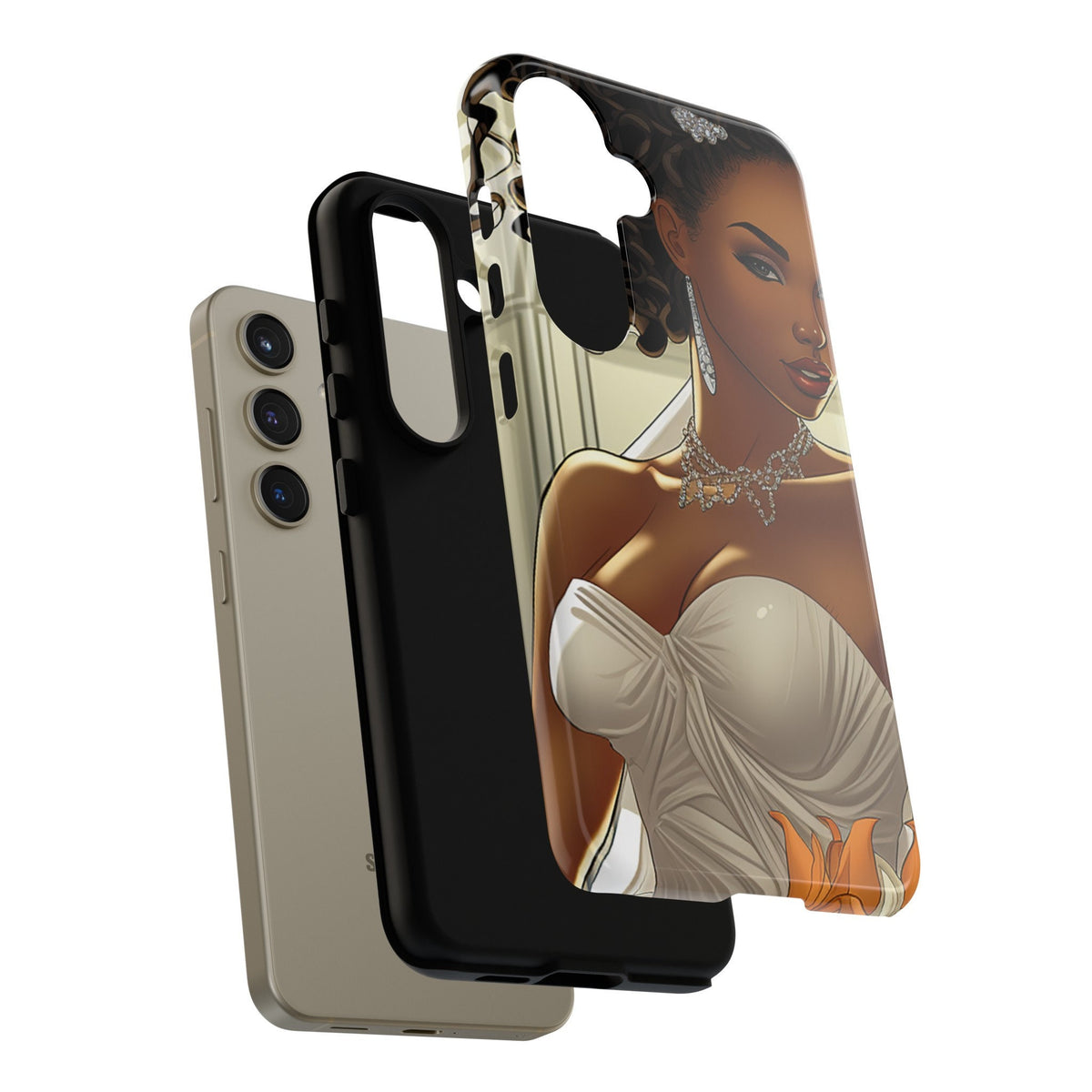 Samsung Galaxy S24 Samsung Galaxy S24 Plus Samsung Galaxy S24 Ultra Tough Case African American Bride Black bride wedding Dress Wedding Gown